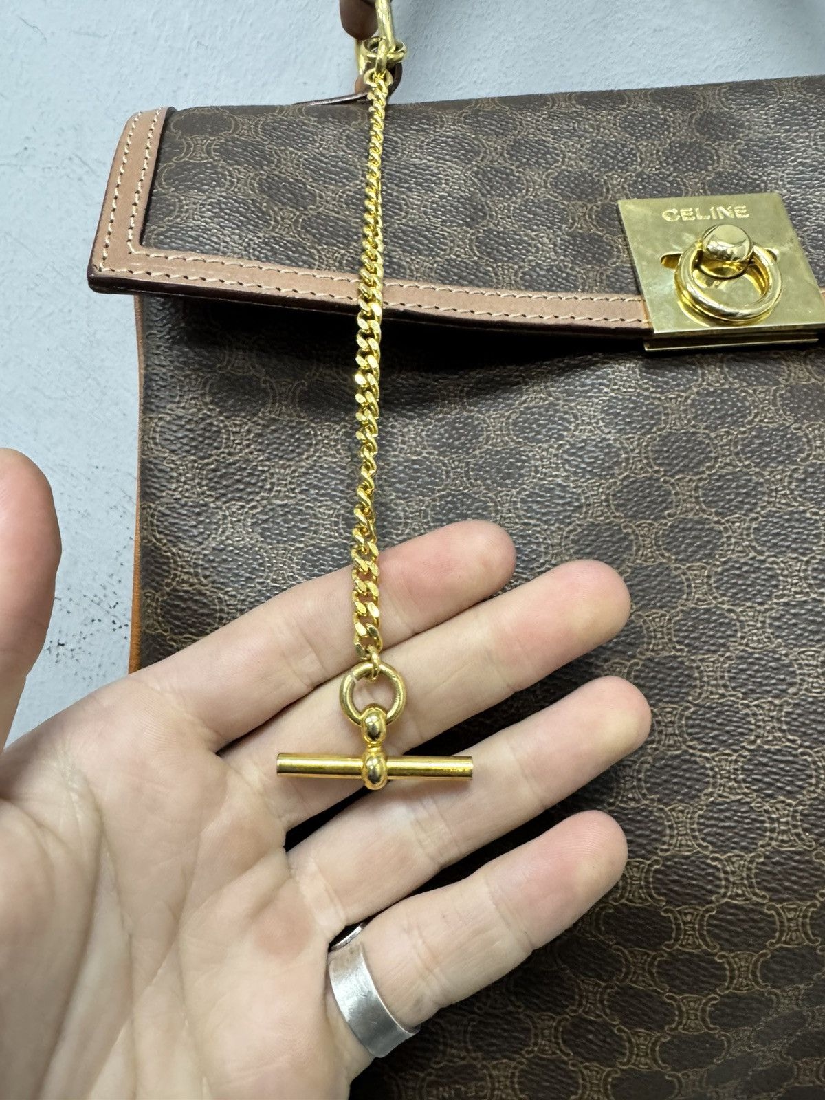 Celine Monogram Celine Leather hand bag luxury Size ONE SIZE - 13 Thumbnail