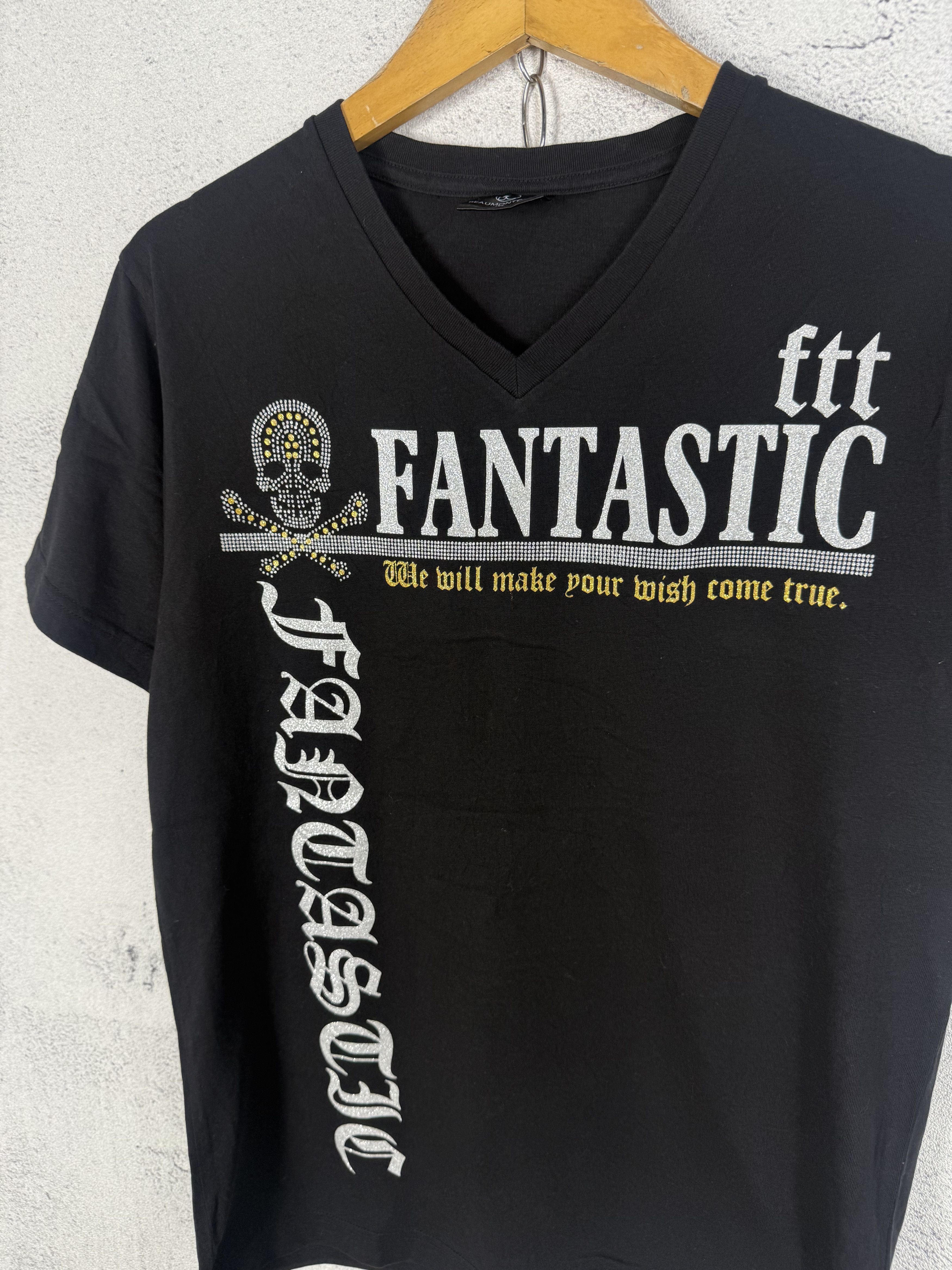 Japanese Brand Beaumont Carr Y2K Skull Gothic Rhinestone Tshirt Size US S / EU 44-46 / 1 - 5 Thumbnail