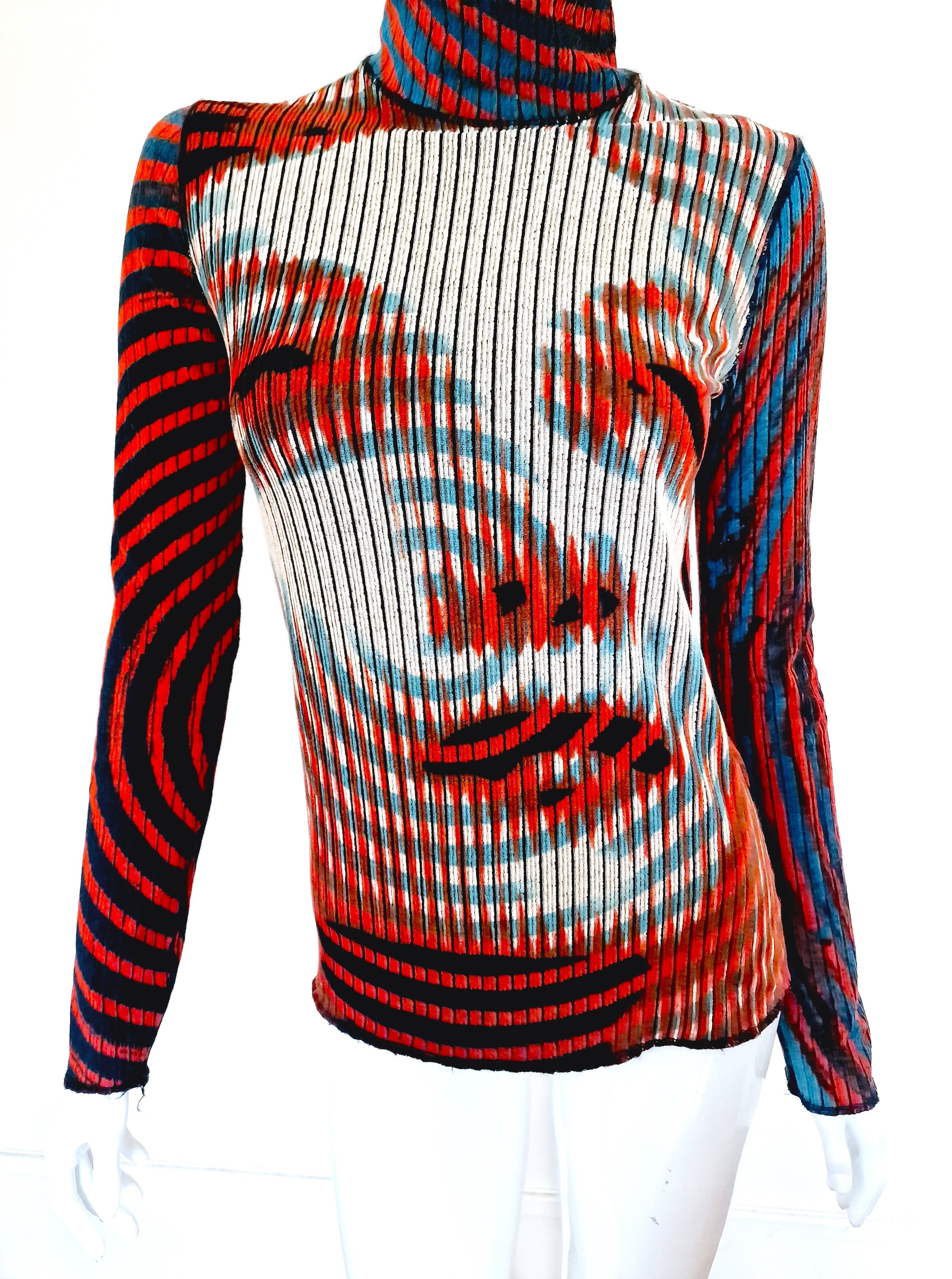 Jean Paul Gaultier Jean Paul Gaultier Greta Garbo Optical T-shirt Sweater Top Size US M / EU 48-50 / 2 - 4 Thumbnail