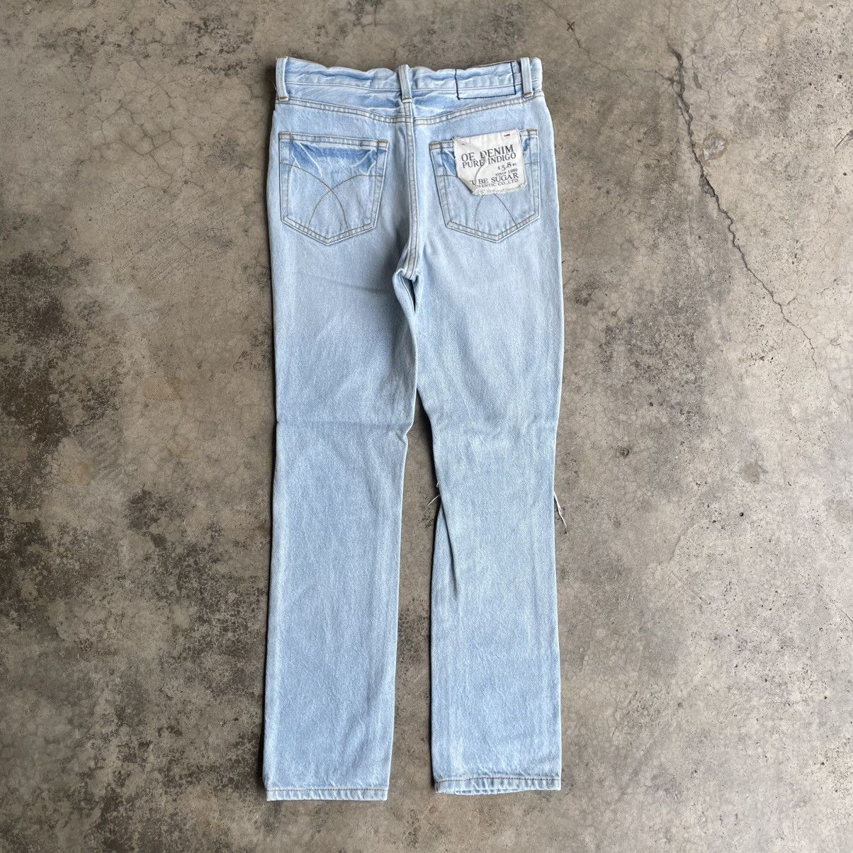 Japanese Brand 🔥🇯🇵Cube Sugar Pure Indigo Ripped Distress Denim Jeans Size US 28 / EU 44 - 4 Thumbnail