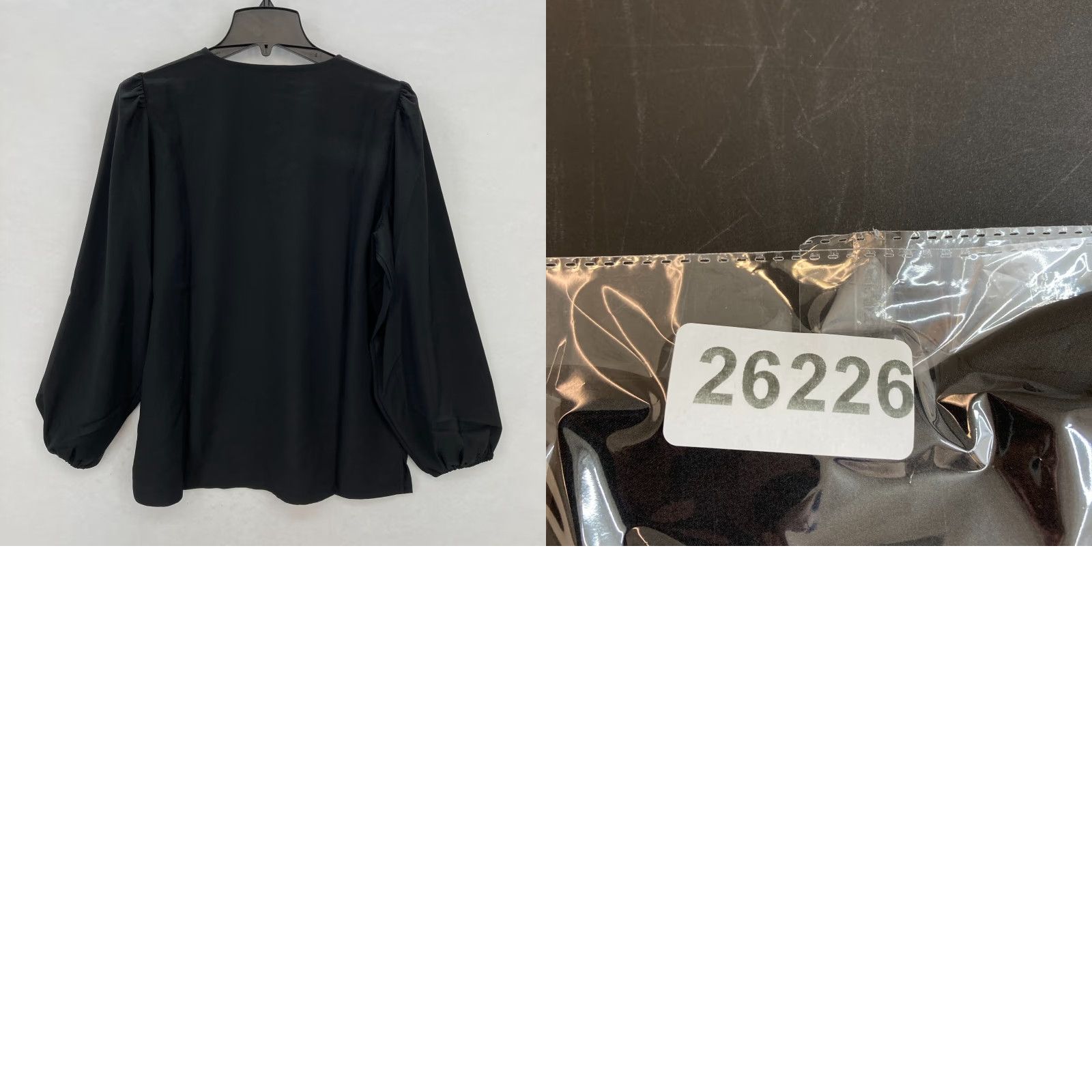 J.Crew J.CREW Puff Sleeve Satin Back Crepe Top Women's MT Tall Black Keyhole Neckline Shirt Size M / US 6-8 / IT 42-44 - 9 Thumbnail