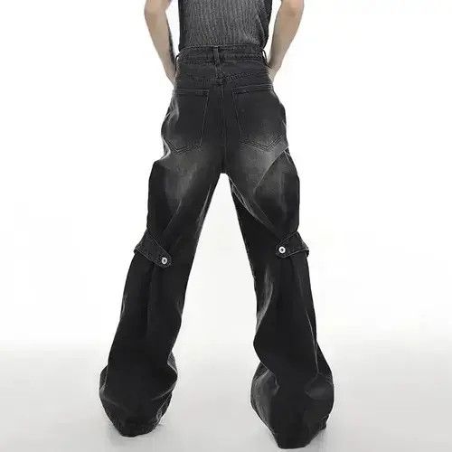 Japanese Brand Deconstruct Wide Leg Washed Jeans Pants y2k Size US 32 / EU 48 - 3 Thumbnail