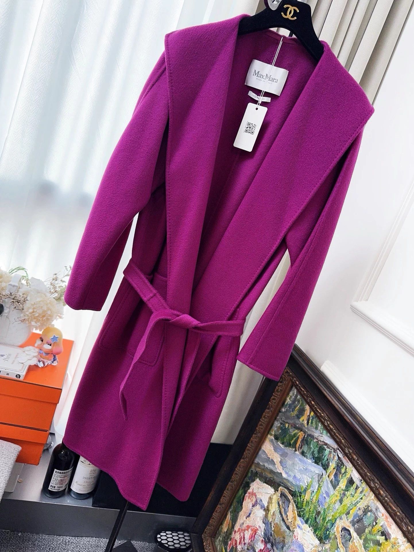 Max Mara MaxMara Purple Mid-Length Cashmere Robe Coat 38 Size S / US 4 / IT 40 - 1 Thumbnail