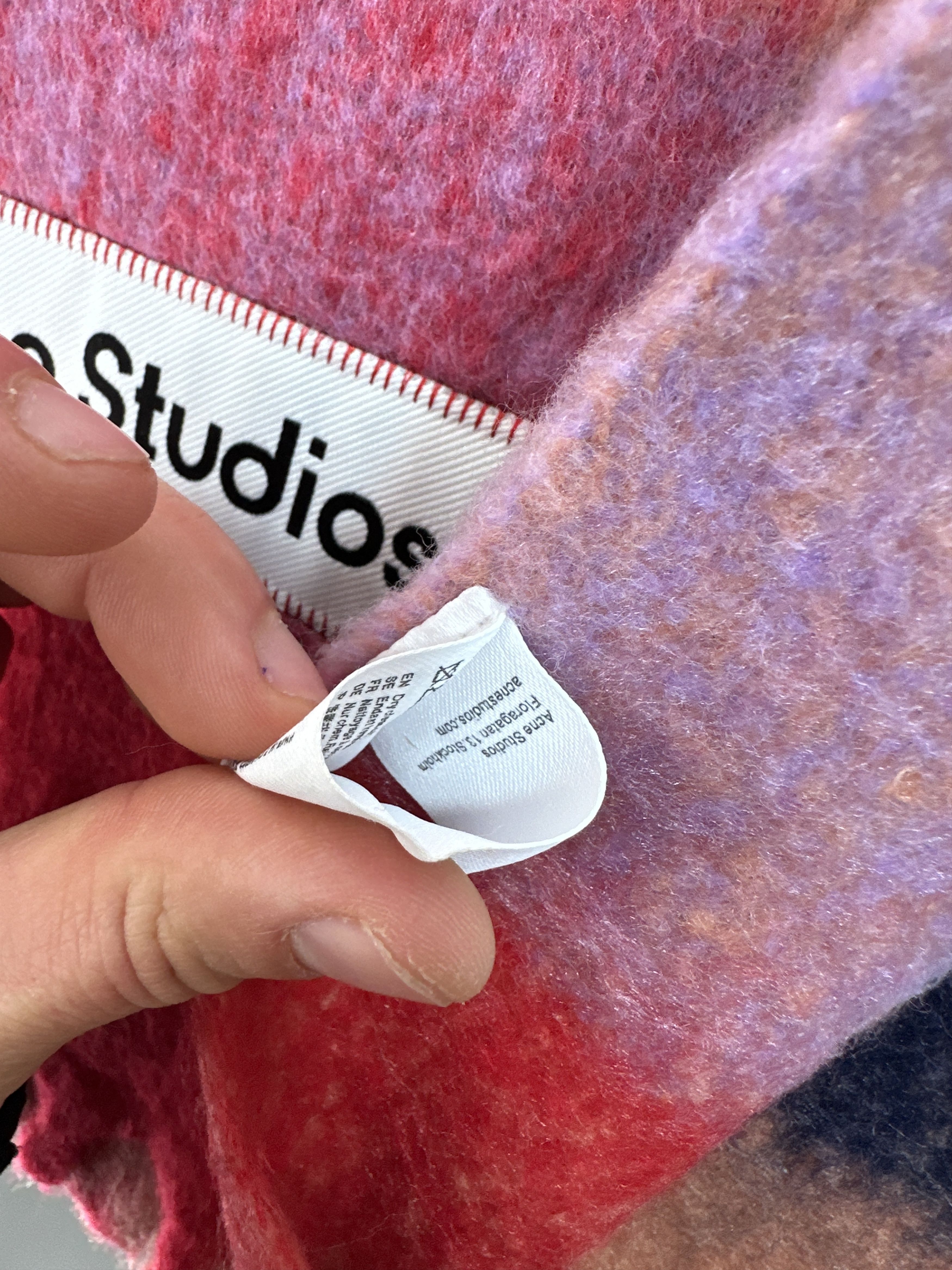 Acne Studios Acne Studios Multicolor Checked Wool Mohair Blend Scarf Red Size ONE SIZE - 11 Thumbnail