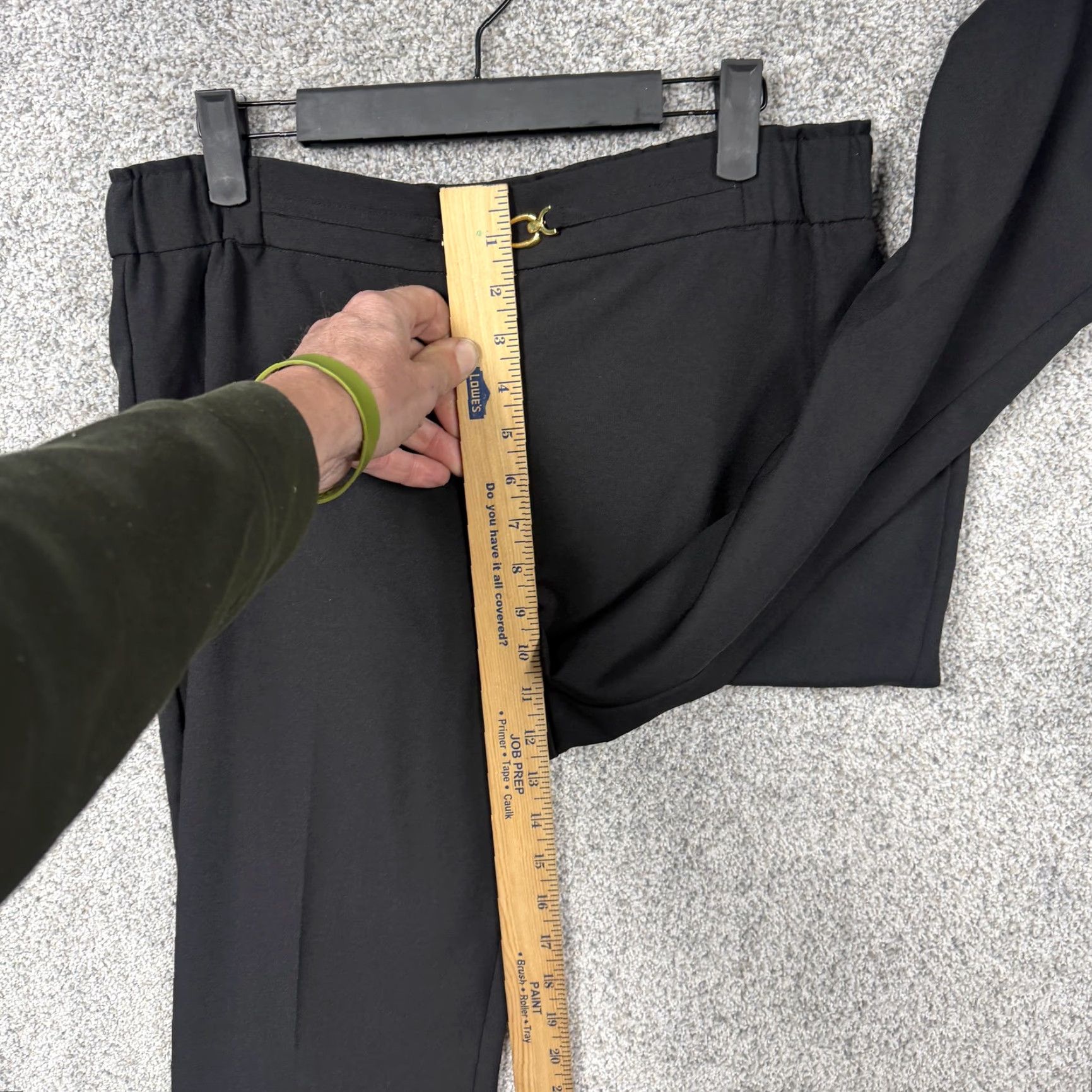 Vintage Counterparts Dress Pants Womens M 32x25 Black Tapered Gold Buckle Office Luxury Size 32" / US 10 / IT 46 - 5 Thumbnail