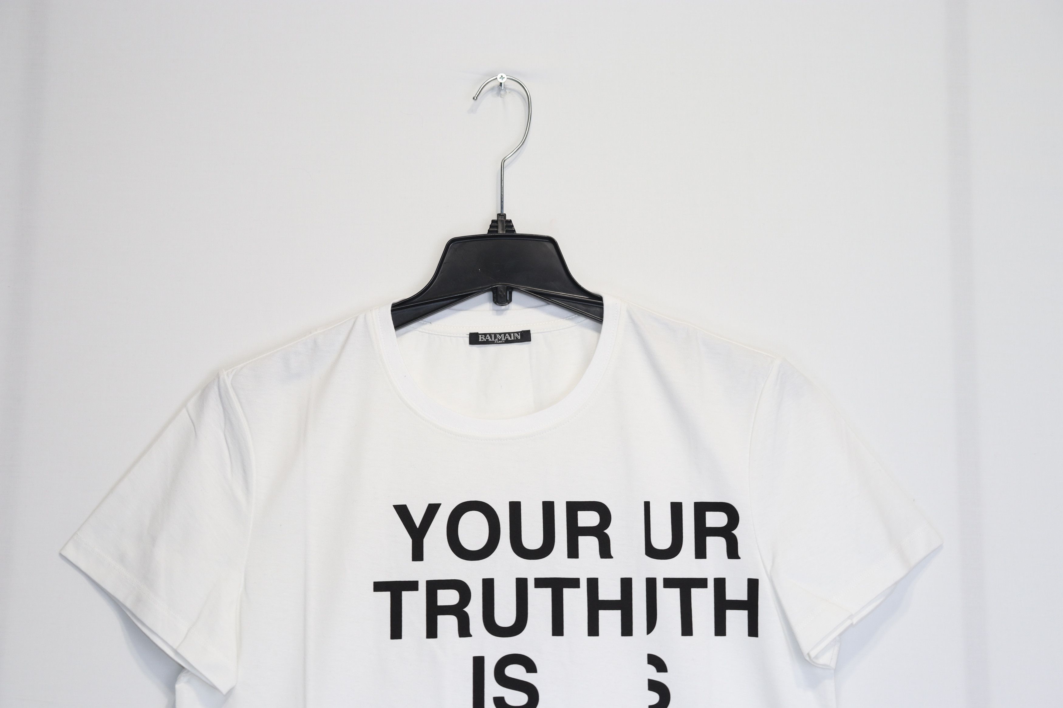 Balmain o1rshd1 " Your Truth in not Mine " T-Shirt in White Size US M / EU 48-50 / 2 - 4 Thumbnail
