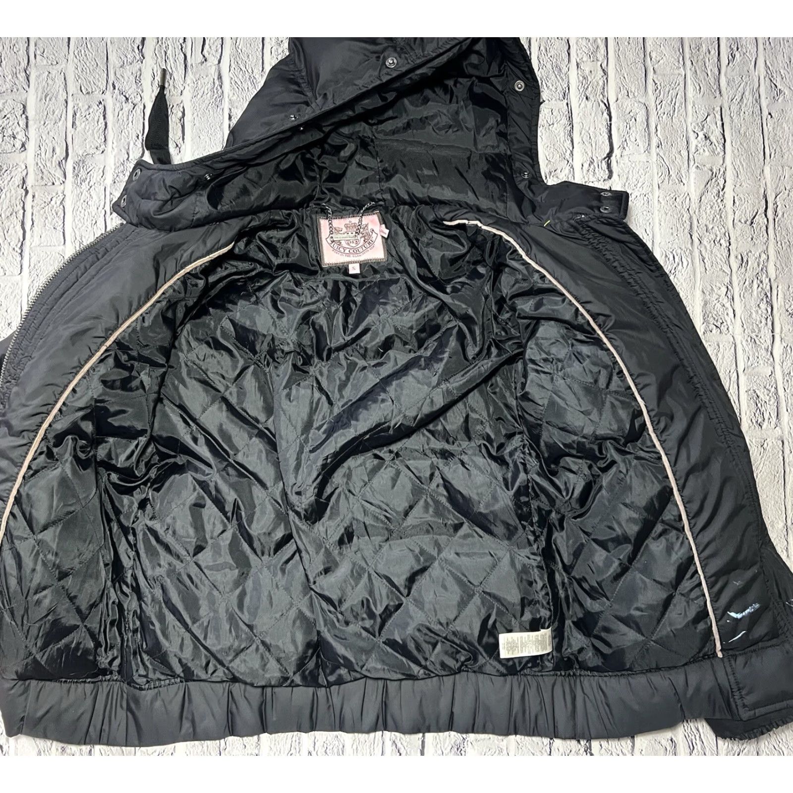 Juicy Couture Juicy Couture Puffer Jacket Coat Mid-Length Hooded Black Down Quilted Pockets Casual Women XS S Regular EUC Size S / US 4 / IT 40 - 6 Thumbnail