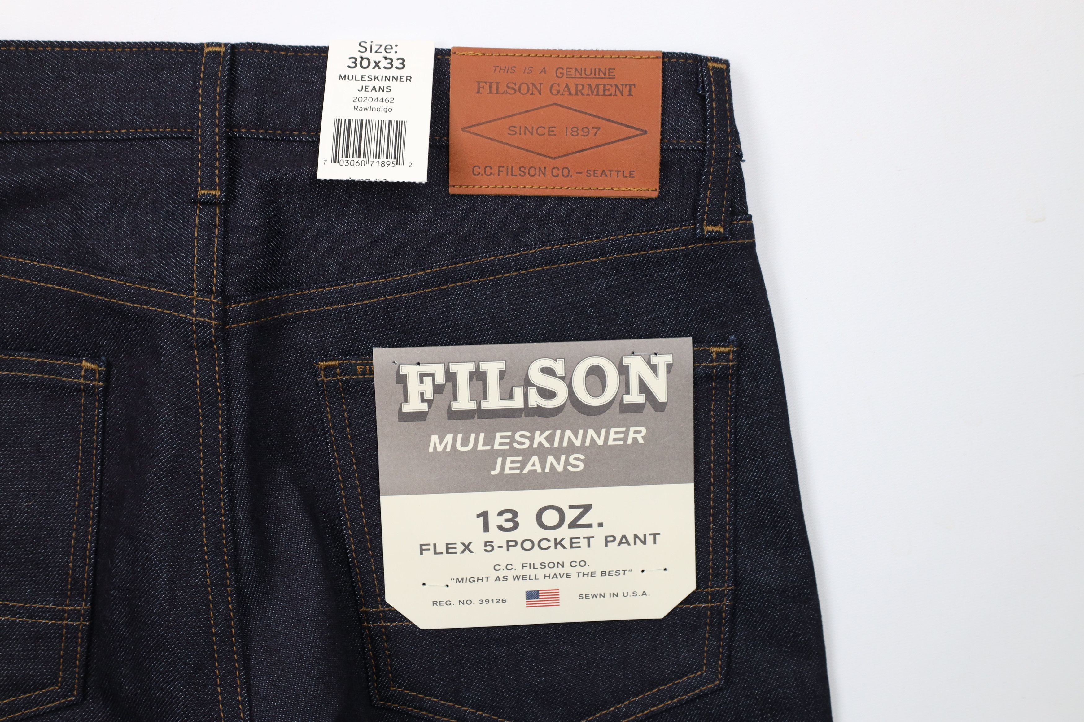 Filson × Vintage New CC Filson 5 Pocket Muleskinner Denim Jeans Raw Indigo Size US 30 / EU 46 - 14 Thumbnail