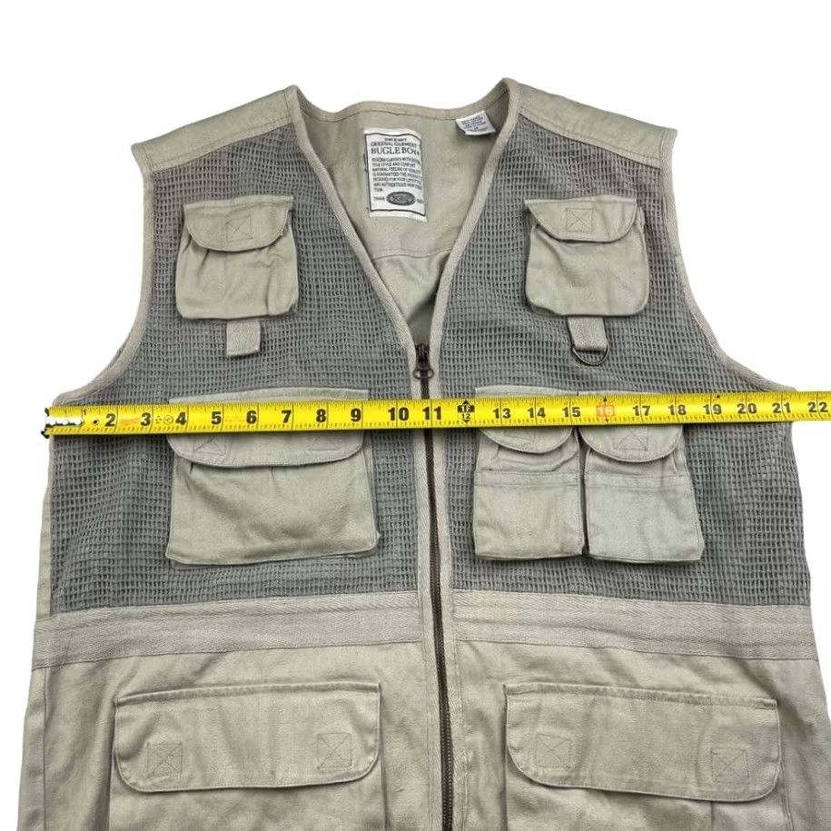 Bugle Boy VINTAGE Bugle Boy Men's Photography Vest Shirt M Khaki Green Full Zip Pockets Size US M / EU 48-50 / 2 - 7 Thumbnail