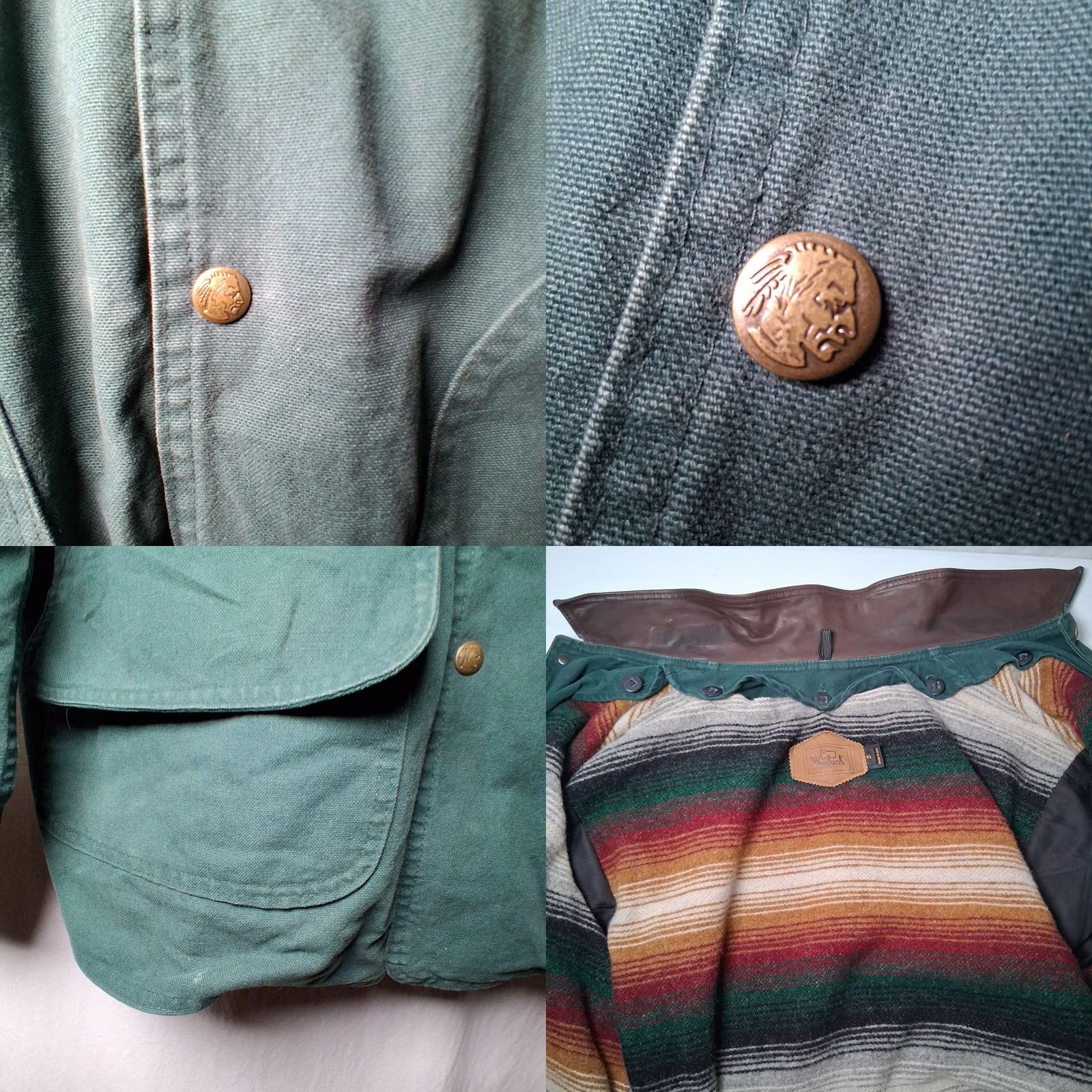 Vintage VINTAGE Woolrich Barn Chore Jacket Men XL Hunter Green Serape Blanket Lined USA Size US XL / EU 56 / 4 - 10 Thumbnail