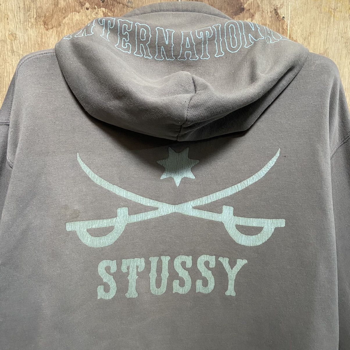Stussy Faded Vintage Stussy Sword Zipper Hoodie Size US XL / EU 56 / 4 - 4 Thumbnail