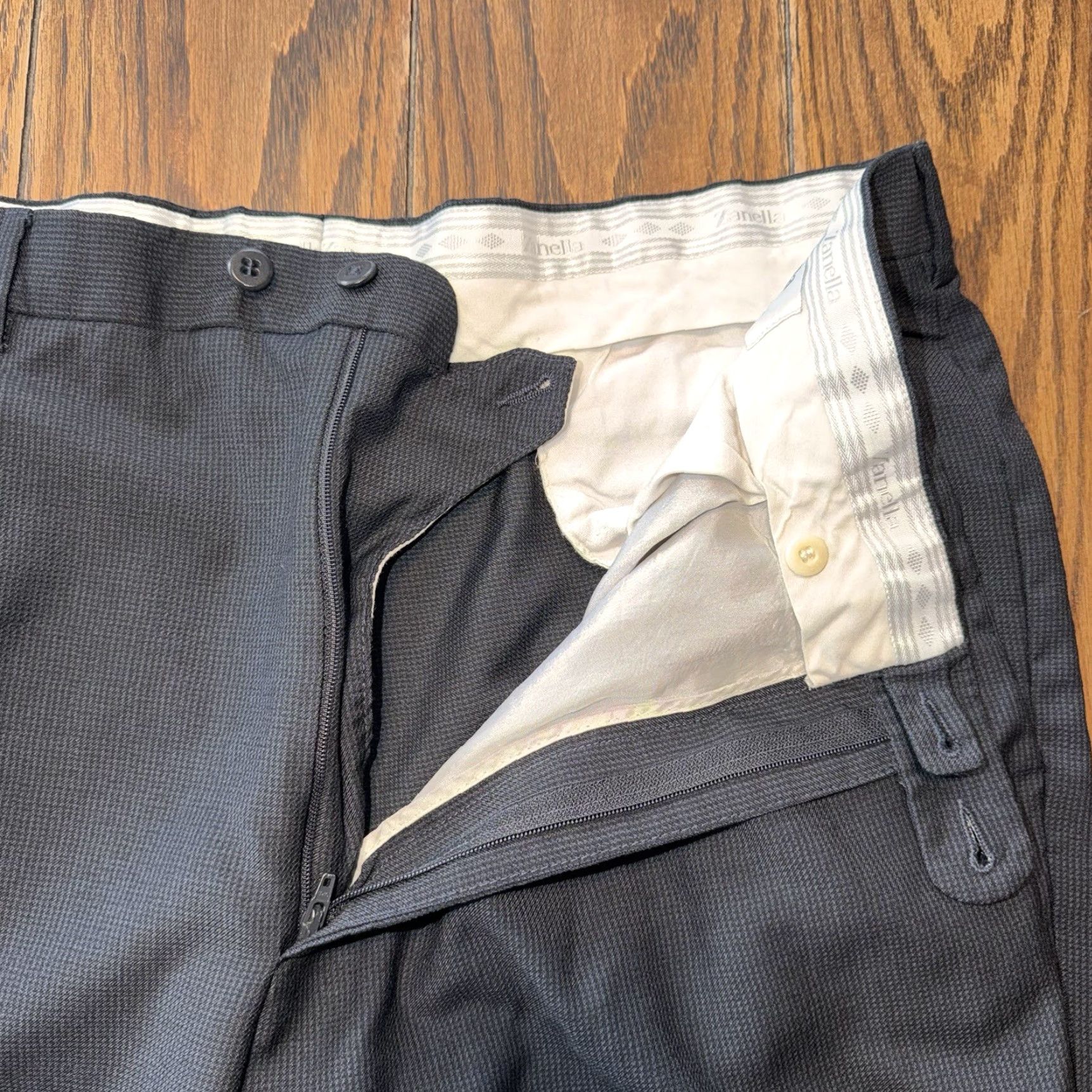 Zanella Zanella Pants Dress Bennett Pleated 37x32 Black Wool Men Regular (Italy) Mens Size US 38 / EU 54 - 4 Thumbnail
