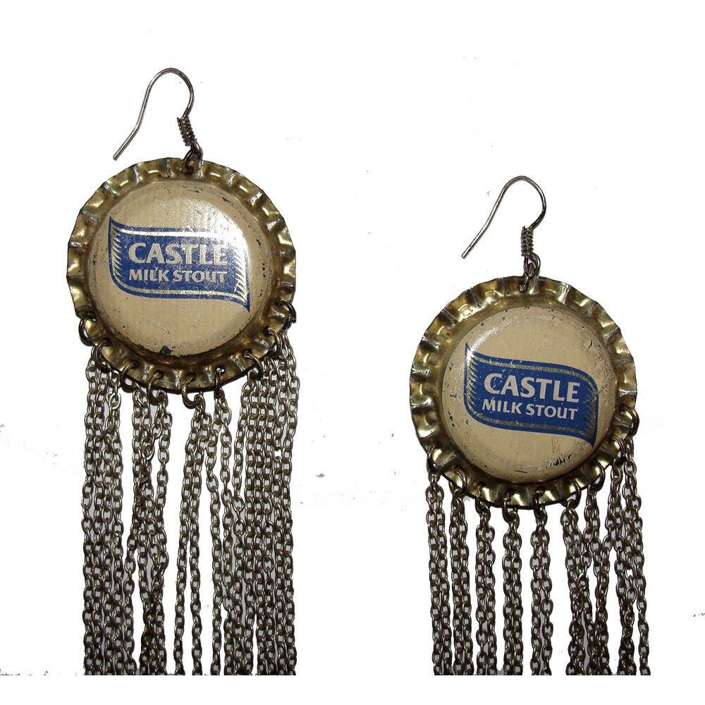 Designer Vintage Castle Milk Stout Bottle Cap Earrings Size ONE SIZE - 2 Thumbnail