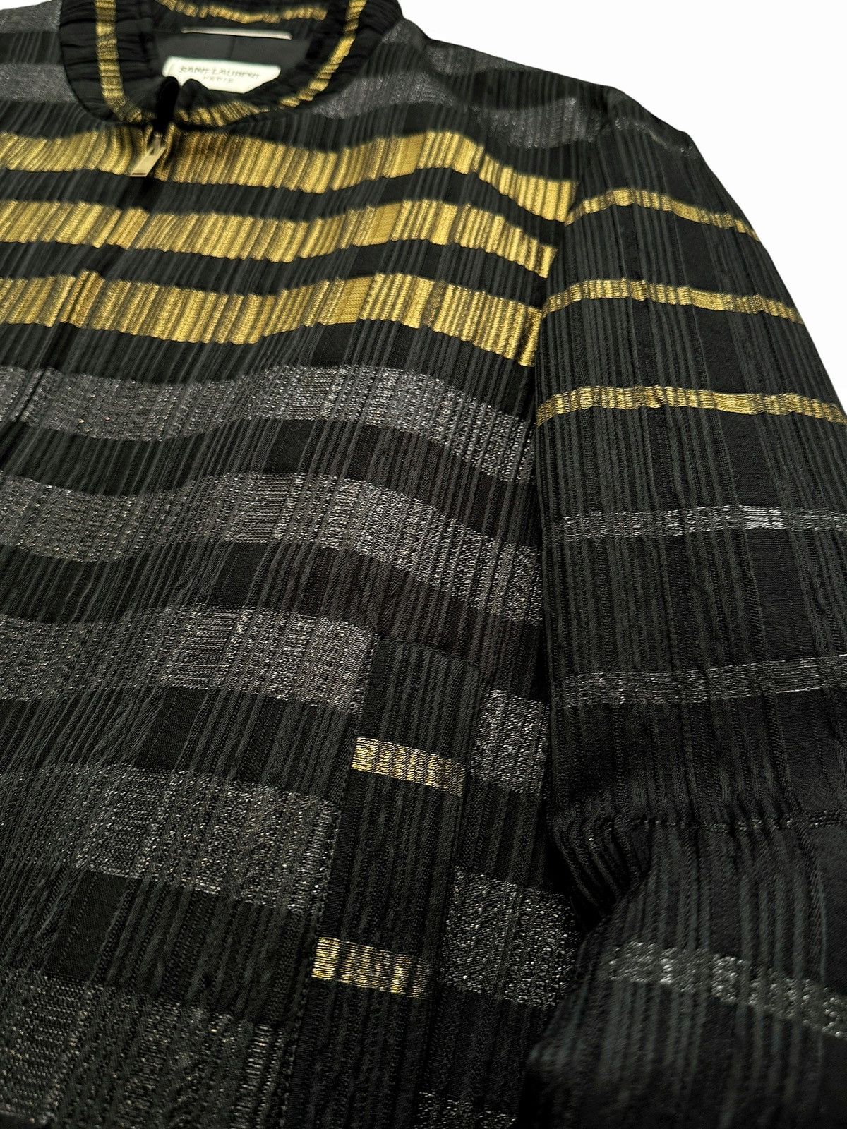 Saint Laurent Paris 2019 Gold Metallic Strips Gabardine Jacket Size US M / EU 48-50 / 2 - 4 Thumbnail