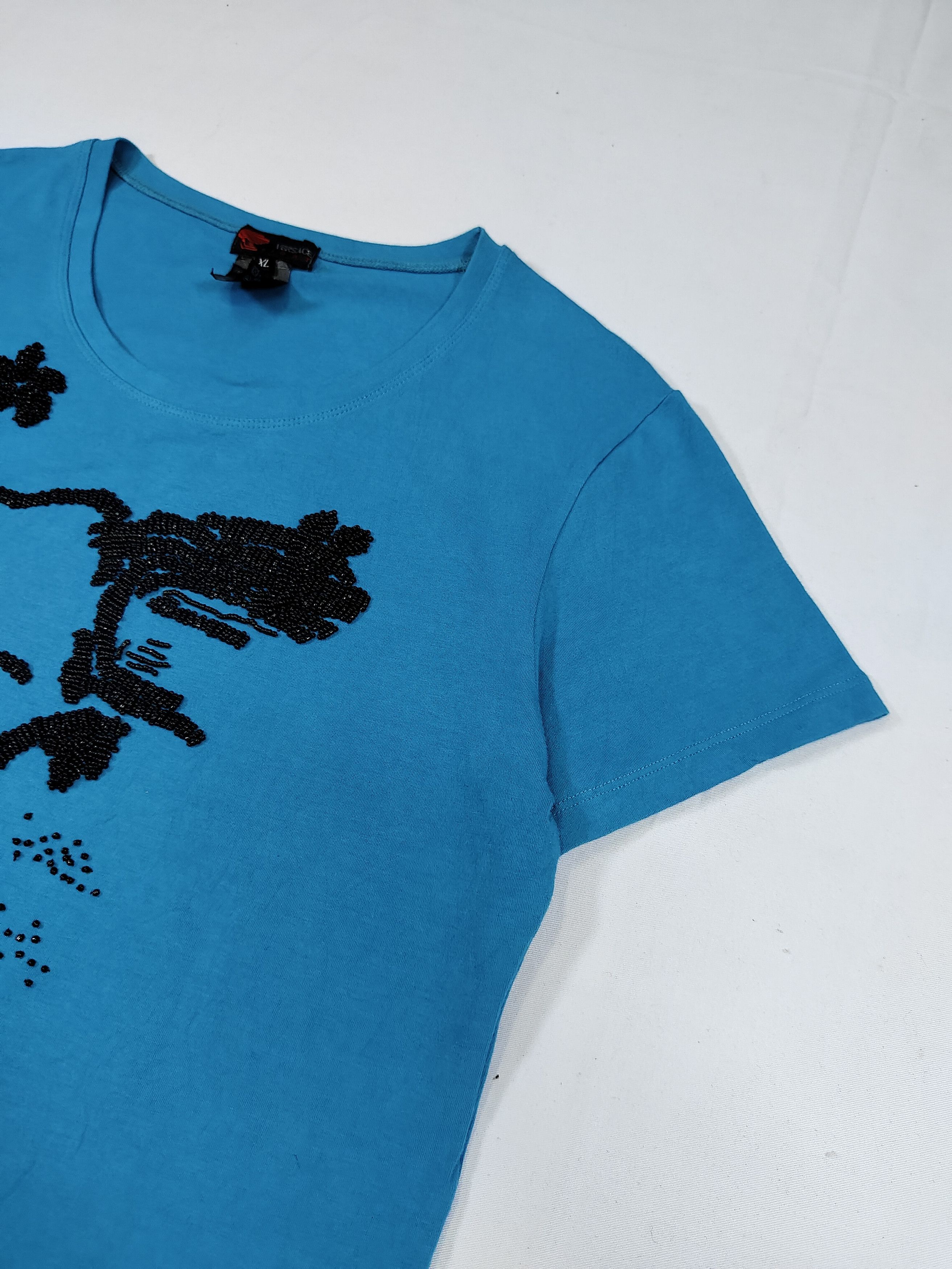 Versace 00s Versace Sport- Beaded Medusa Graphic Fitted Tshirt Size XL / US 12-14 / IT 48-50 - 3 Thumbnail