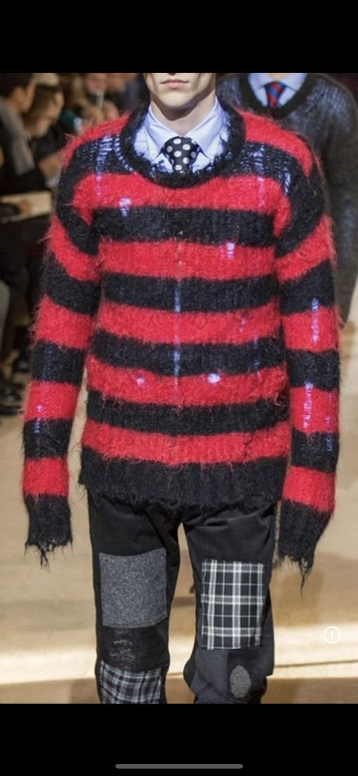 Japanese Brand Sharp shooter stripe mohair grunge knitted style Size US S / EU 44-46 / 1 - 1 Thumbnail