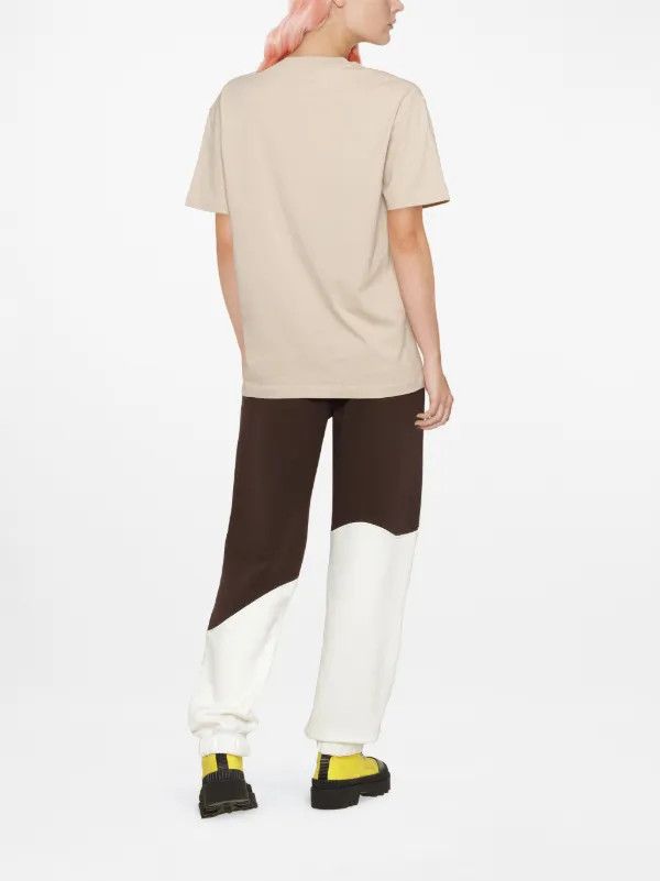 Off-White o1gr1nt0125 Floral Embroidered Logo Casual T-Shirt in Beige Size XS / US 0-2 / IT 36-38 - 4 Thumbnail