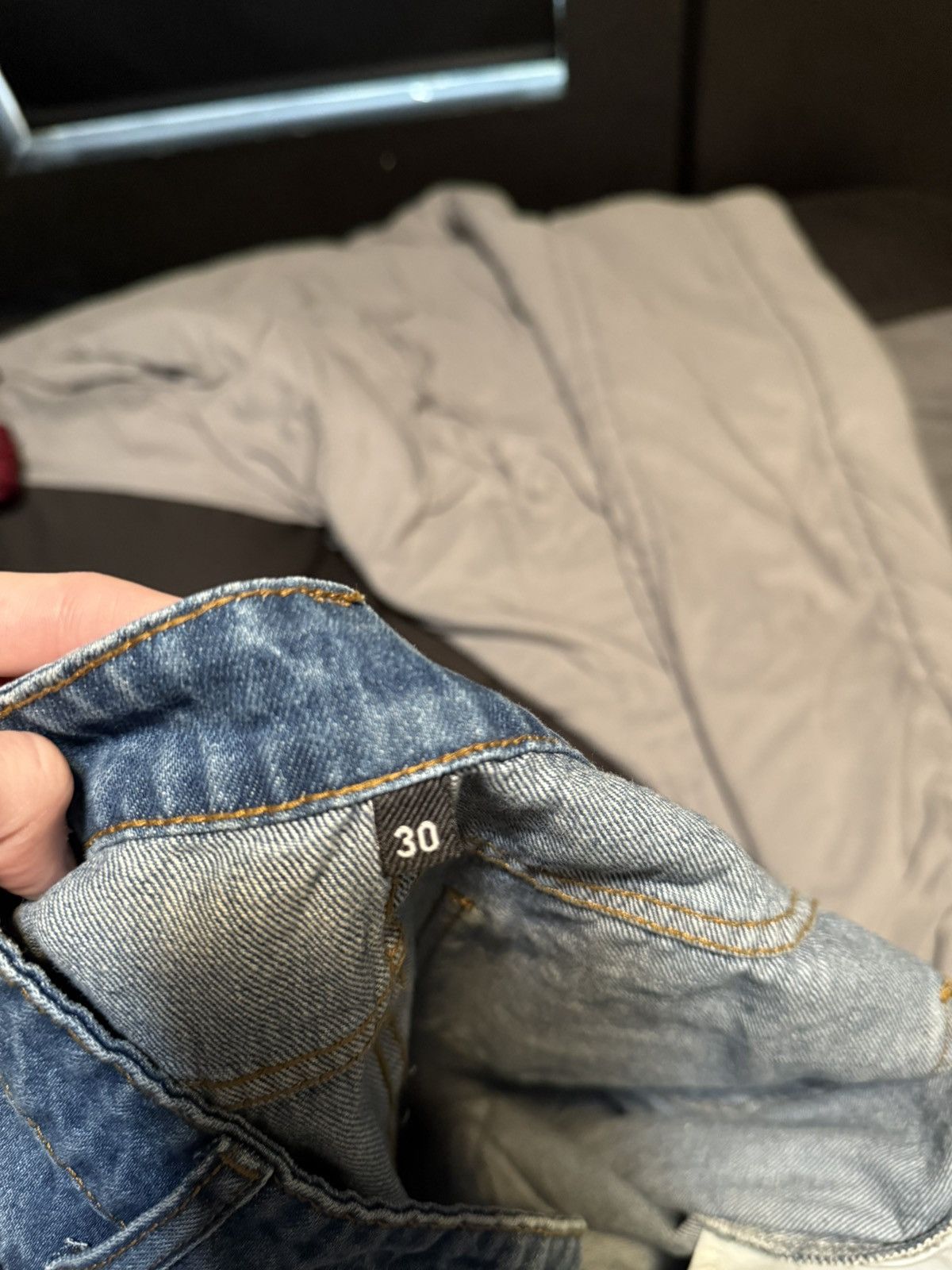 Other Men's Distressed Flared Denim Blue Light Wash Bleached Size US 30 / EU 46 - 3 Thumbnail