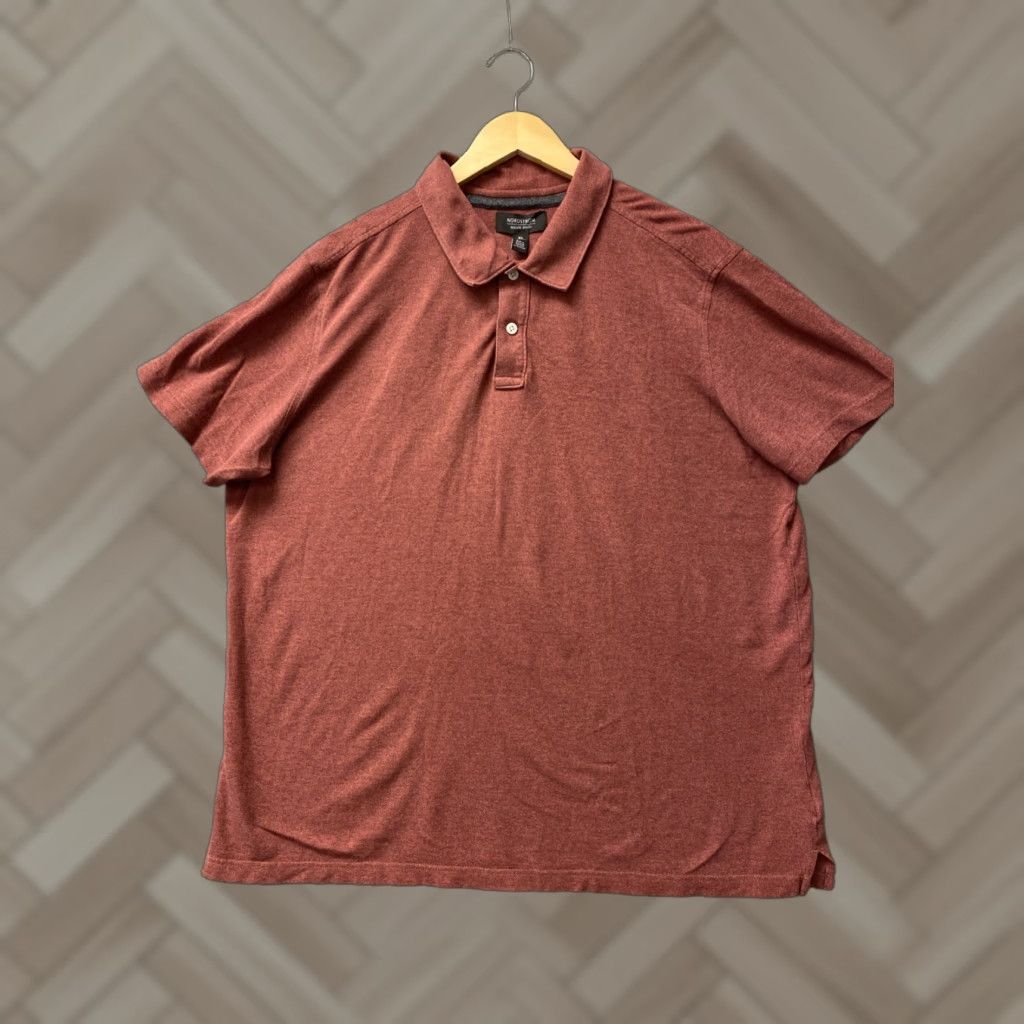 Nordstrom VINTAGE Nordstrom Men's Polo Shirt XL Red Moss Cotton Knit Short Sleeve Casual Sports Size US XL / EU 56 / 4 - 1 Thumbnail