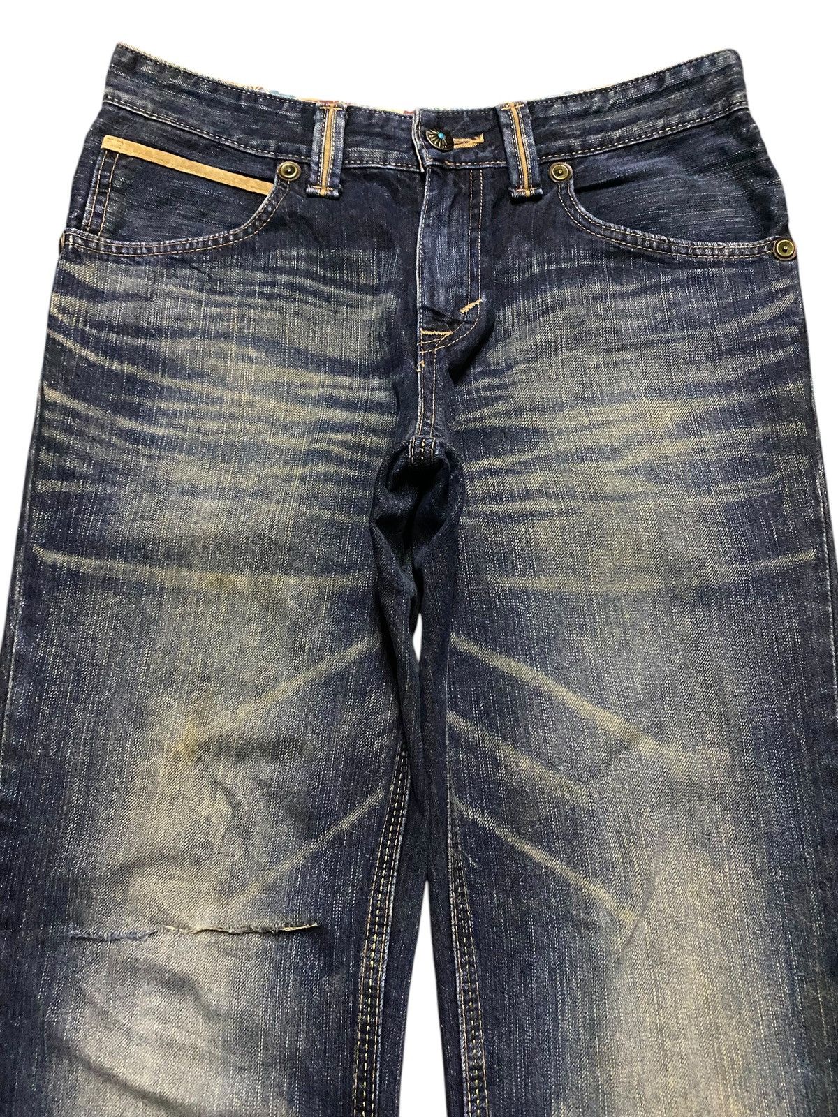 Edwin Vintage Edwin XVS Mud Wash Distressed Flare Jeans Size US 32 / EU 48 - 3 Thumbnail