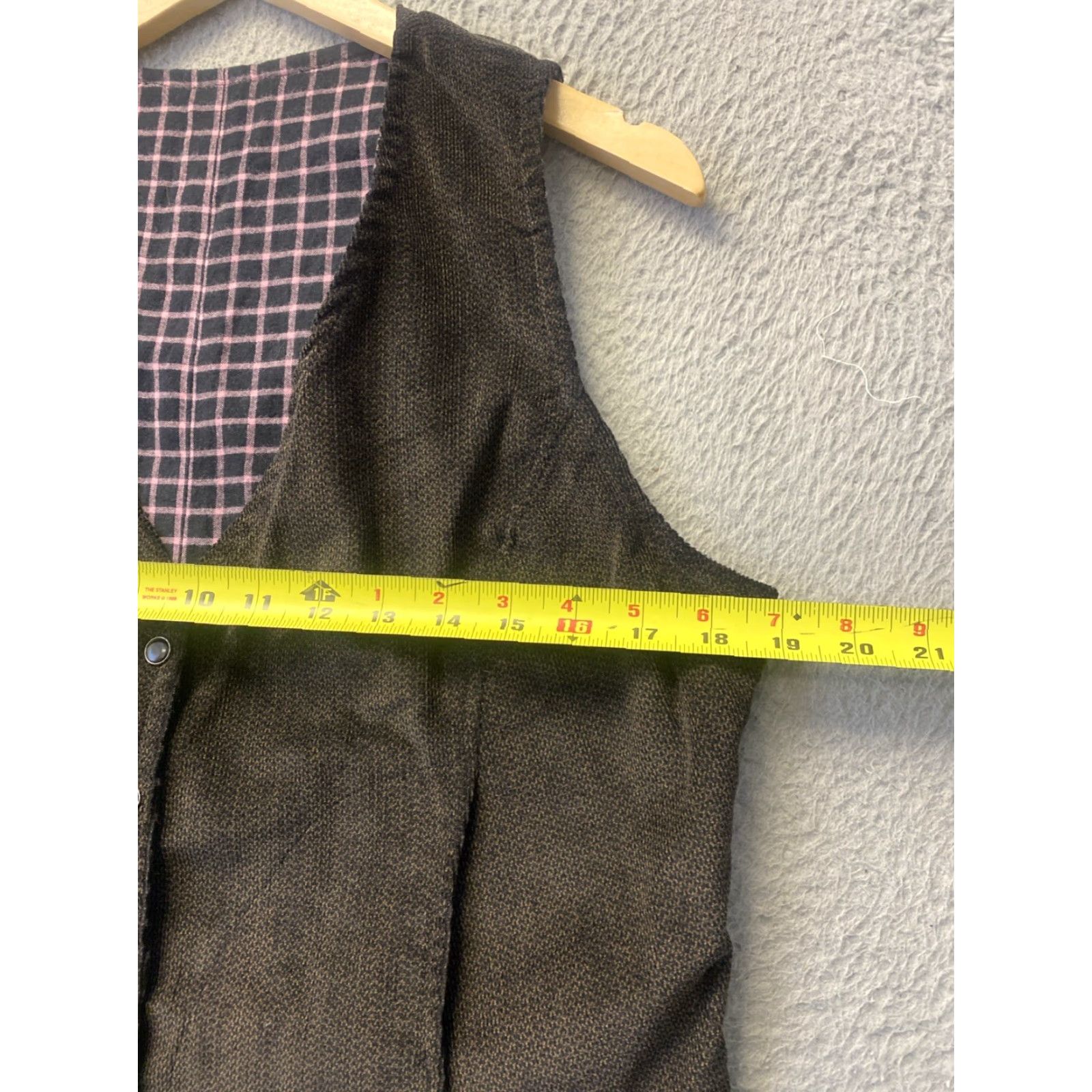 Vintage Zesty West Women's Waistcoat Vest Sz M Brown Pink Plaid REVERSIBLE Size M / US 6-8 / IT 42-44 - 6 Thumbnail