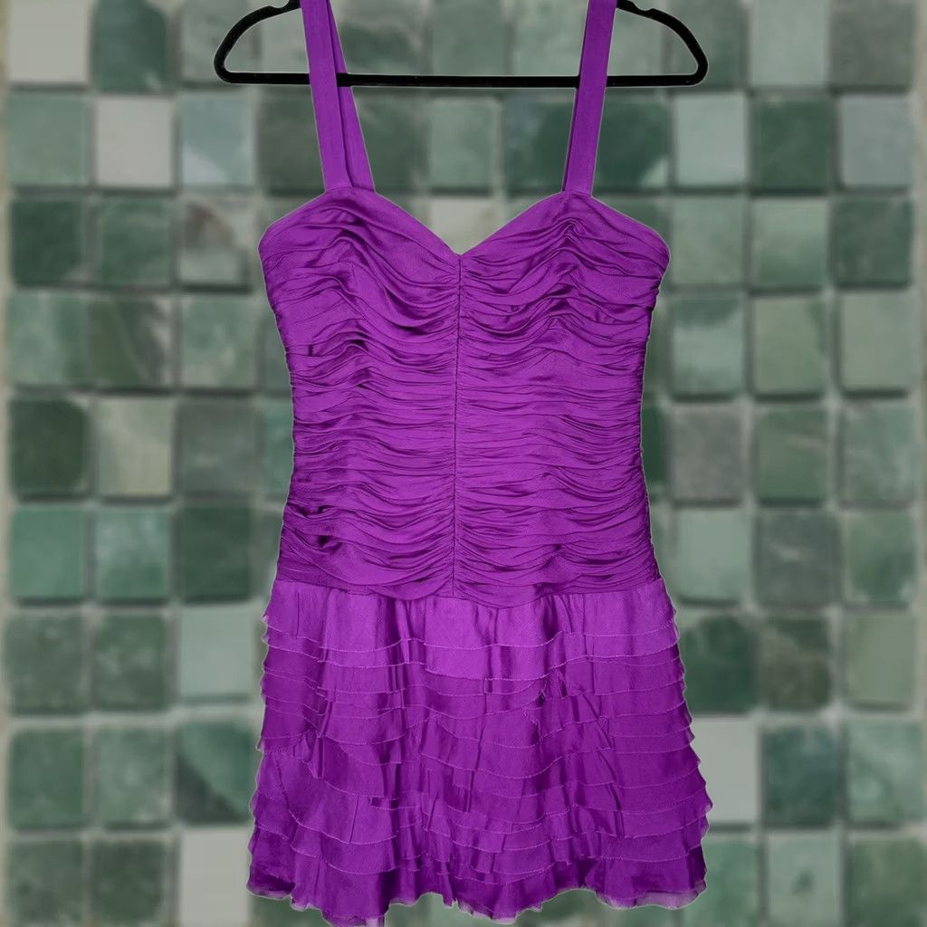 Rebecca Taylor Rebecca Taylor Violet Tutu Dress Sleeveless Mini Silk Blend Party Size 6 Womens Purple Satin Ruffle Sweetheart Size M / US 6-8 / IT 42-44 - 1 Thumbnail