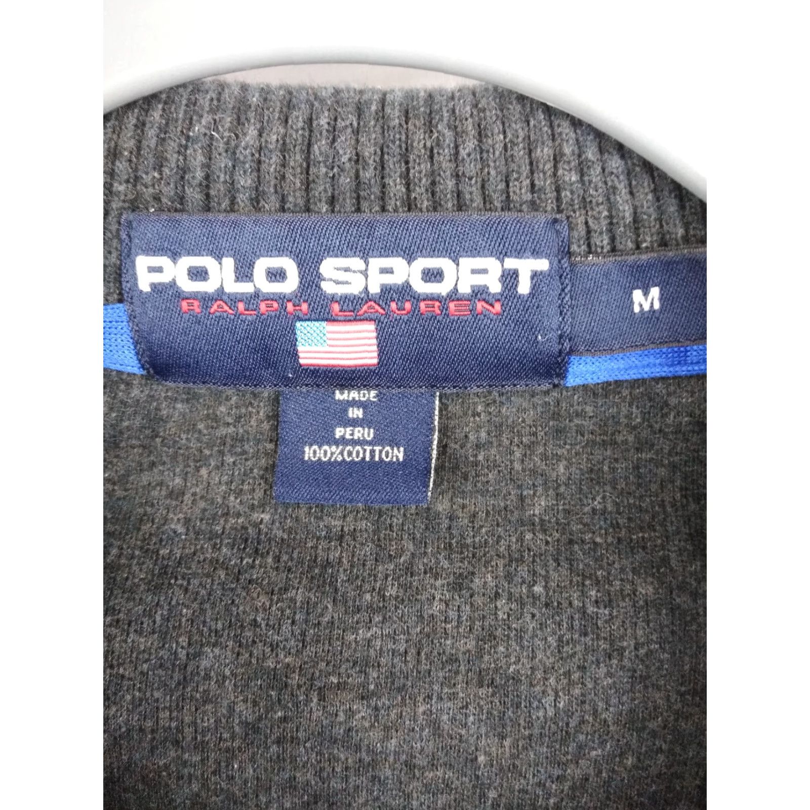 Polo Ralph Lauren VINTAGE 90s Polo Sport Ralph Lauren Mens Polo Pullover Knit Long Sleeve M Dark Gray Pullover Sweater 90s Theme Mens Size US M / EU 48-50 / 2 - 2 Thumbnail