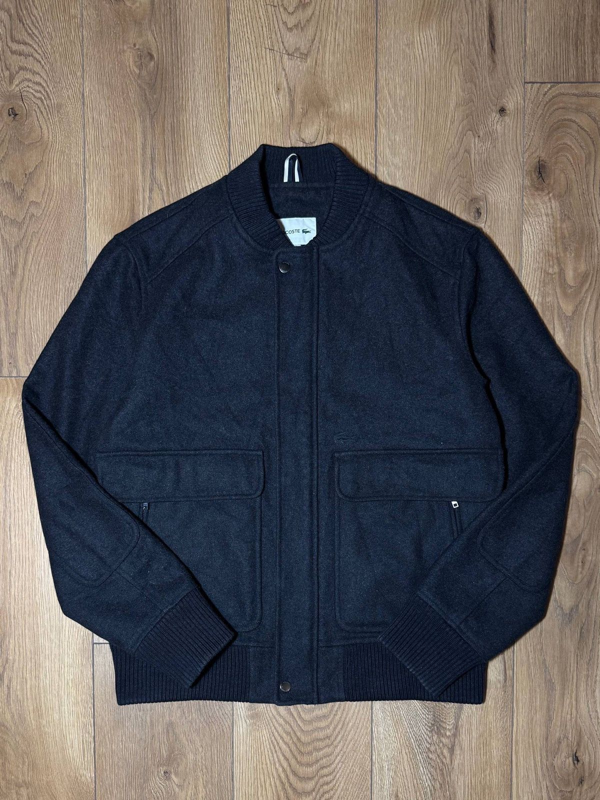 Lacoste Men`s Lacoste Rare Wool Winter Bomber Jacket Size L Size US L / EU 52-54 / 3 - 4 Thumbnail