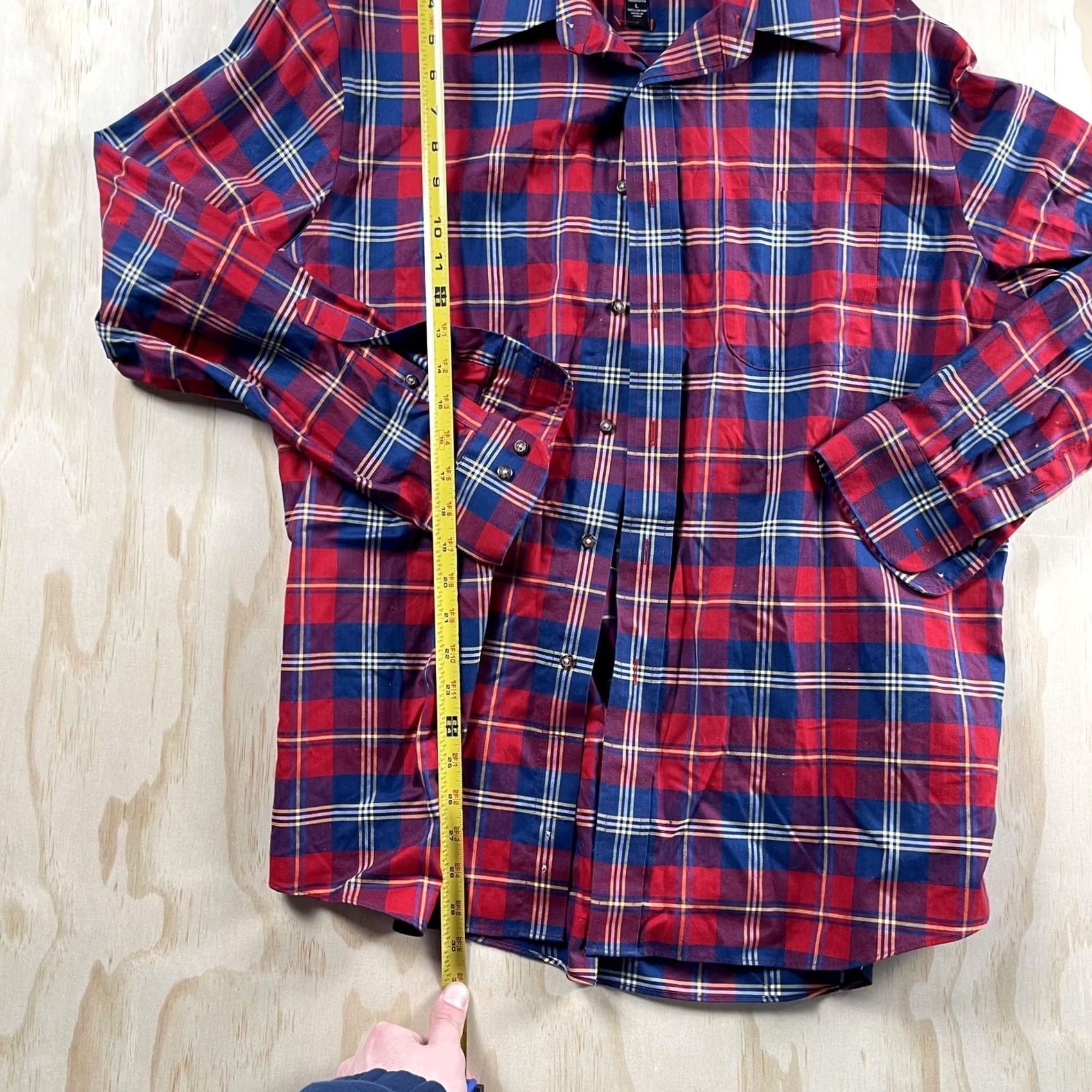 Jos. A. Bank Jos. A. Bank Traveler's Collection Shirt Mens Large Red Plaid Long Sleeve Cotton Shirt Size US L / EU 52-54 / 3 - 3 Thumbnail
