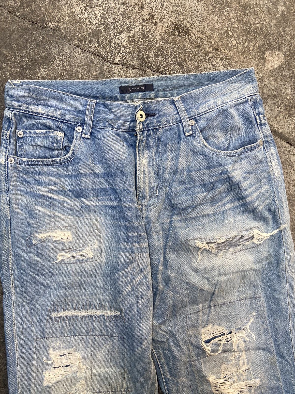 Beauty Beast 6 rage blue jeans LGB Distressed decontructed patchwork Size US 32 / EU 48 - 3 Thumbnail