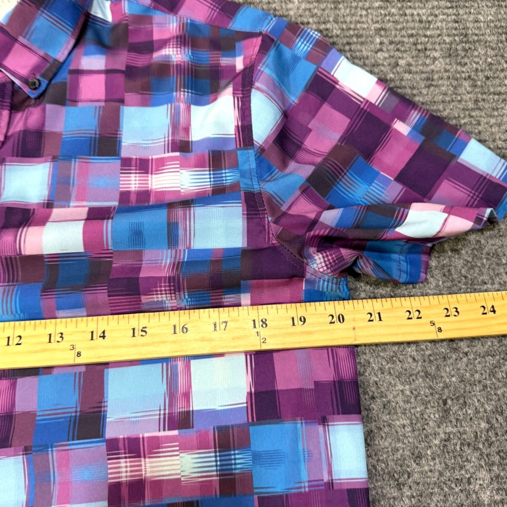 Vintage Construct Shirt Mens Medium Purple Performance Button Up Slim Fit Short Sleeve Size US M / EU 48-50 / 2 - 7 Thumbnail