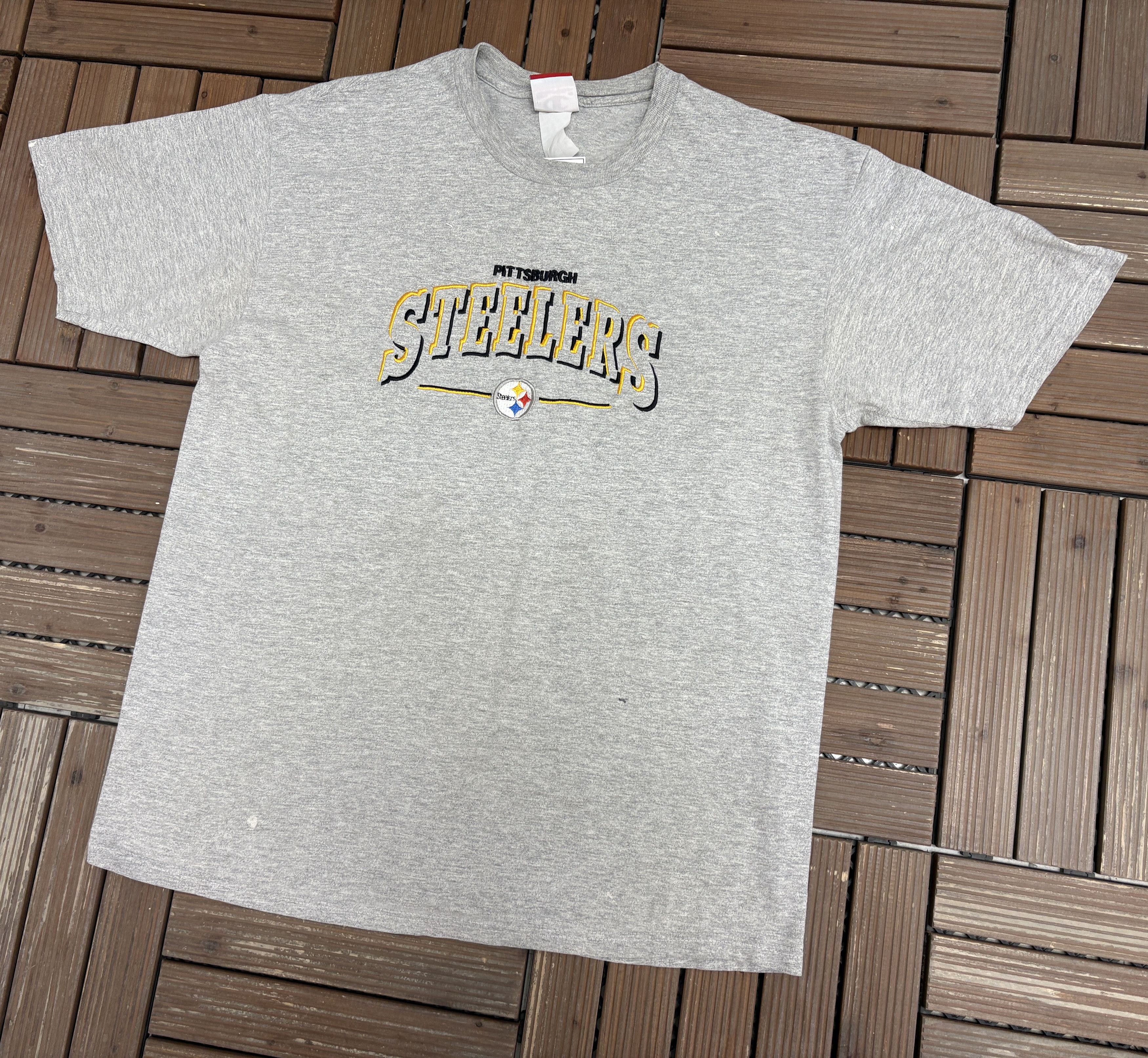 Champion × Vintage Pittsburgh Steelers Embroidered Vintage Grey T-Shirt Tee Size US XL / EU 56 / 4 - 2 Thumbnail