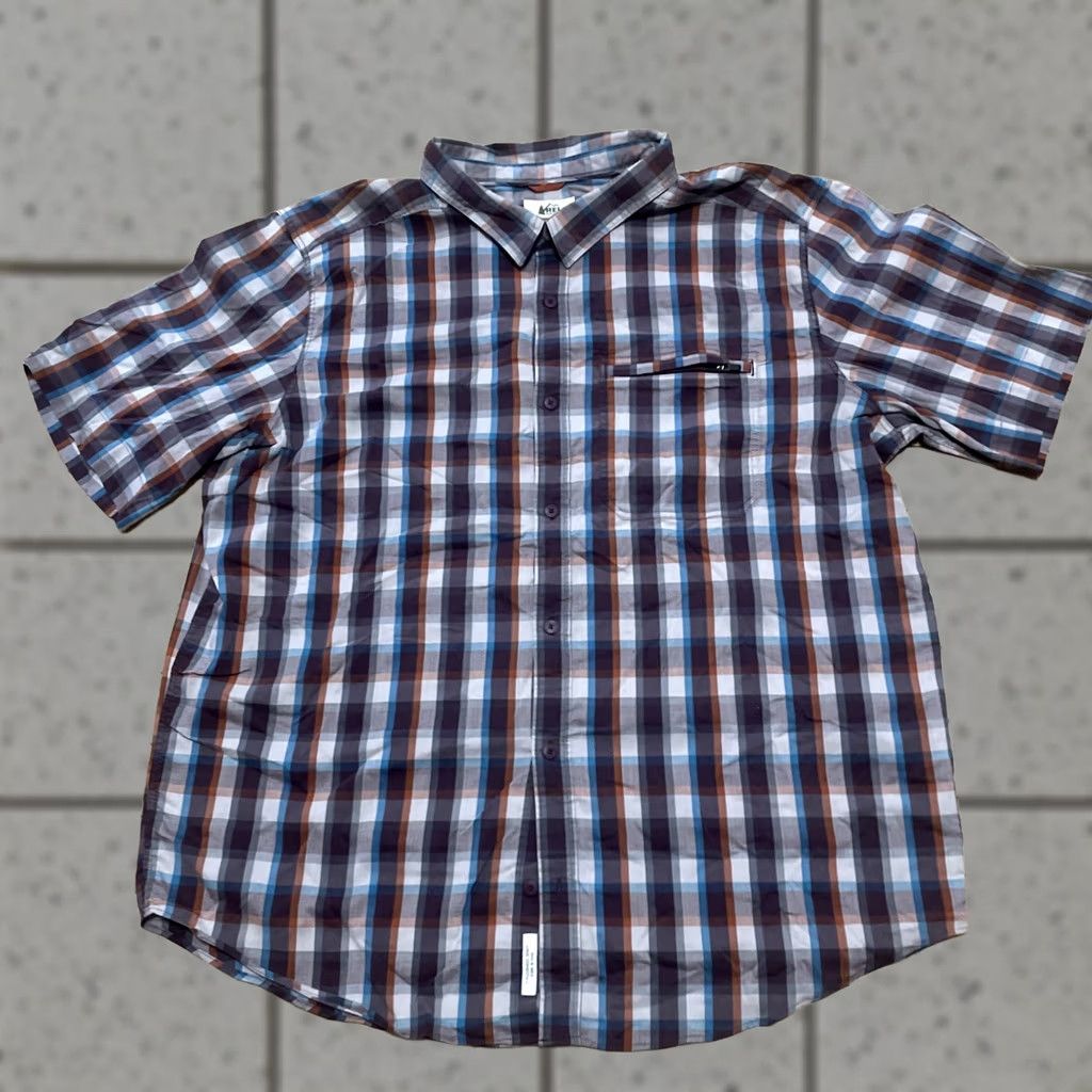 Vintage REI Co-op Shirt Men XL Purple Orange Plaid Short Sleeve Button-Up Outdoors Camp Size US XL / EU 56 / 4 - 1 Thumbnail