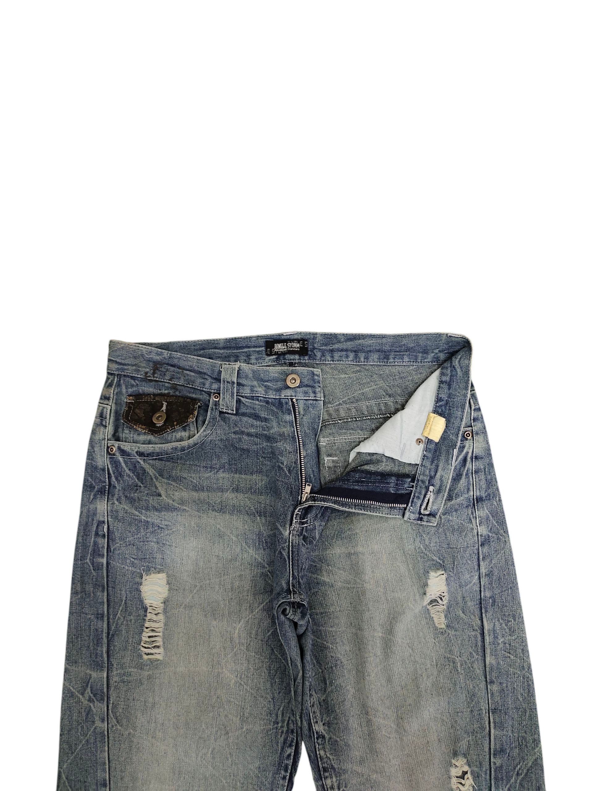 Undercover Japanese Brand Jungle Storm Clawmark Distress Faded Jeans Size US 33 - 7 Thumbnail