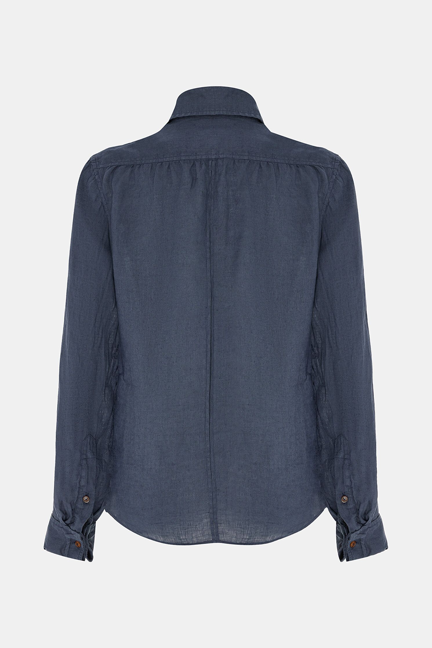 Vivienne Westwood o1s22i1n0924 Crewe Krall Linen Shirt in Blue Size XS / US 0-2 / IT 36-38 - 2 Thumbnail
