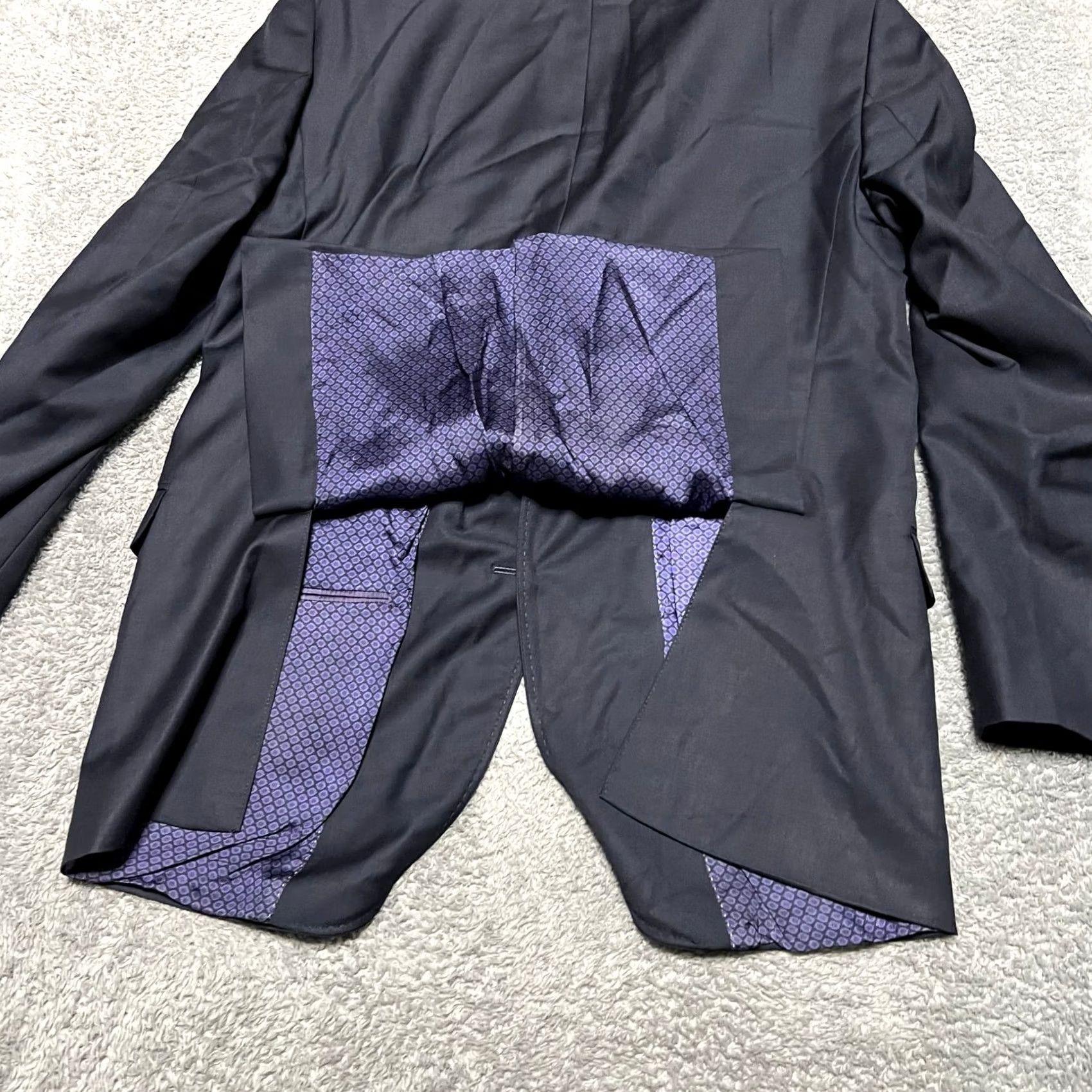 Ted Baker TED BAKER Endurance Blazer Mens 42 Navy Wool Sport Coat Jacket Pick Stitching Size 42R - 4 Thumbnail