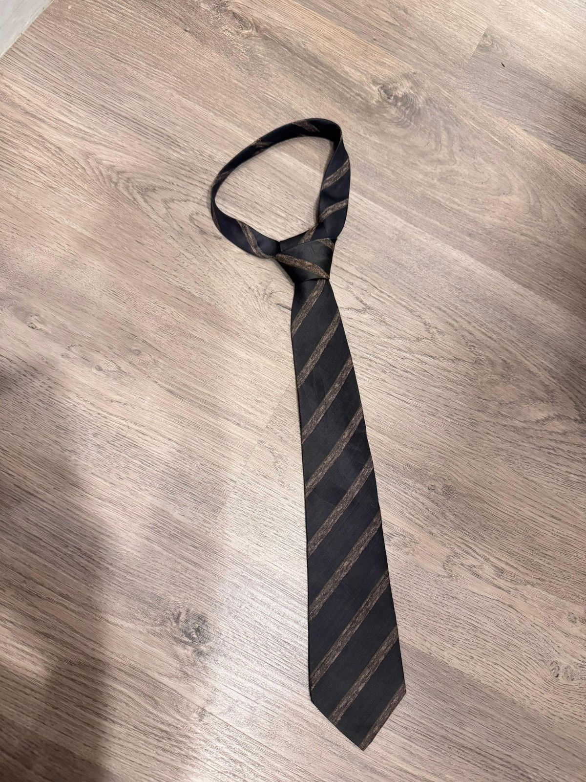 Issey Miyake VINTAGE ISSEY MIYAKE NECKTIE BROWN WORKWEAR Size ONE SIZE - 3 Thumbnail