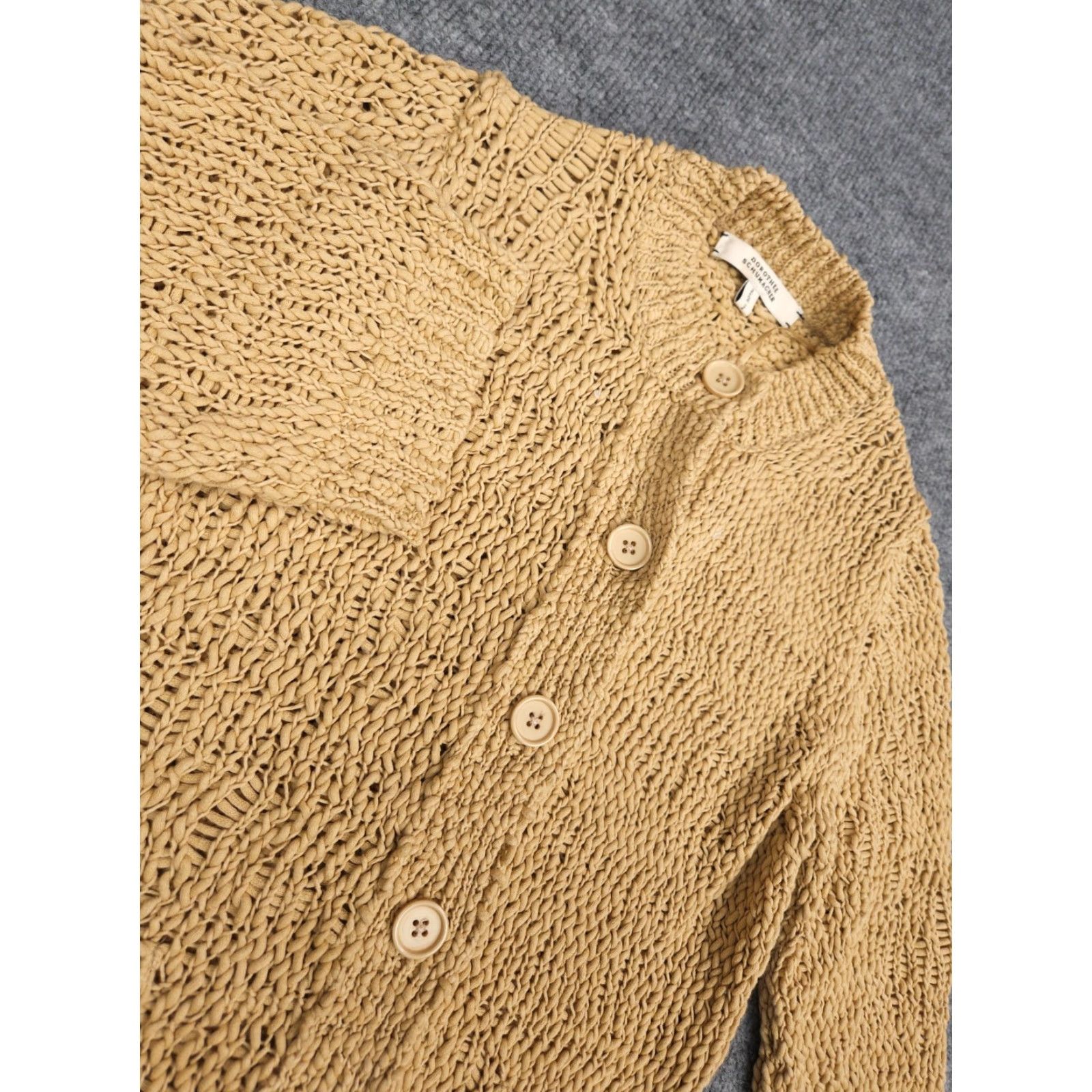 DOROTHEE SCHUMACHER Dorothee Schumacher Sweater Cardigan Women's 1 (US 2) Beige Buttons Knit Woven Cardigan Men/Women? Size XS / US 0-2 / IT 36-38 - 2 Thumbnail