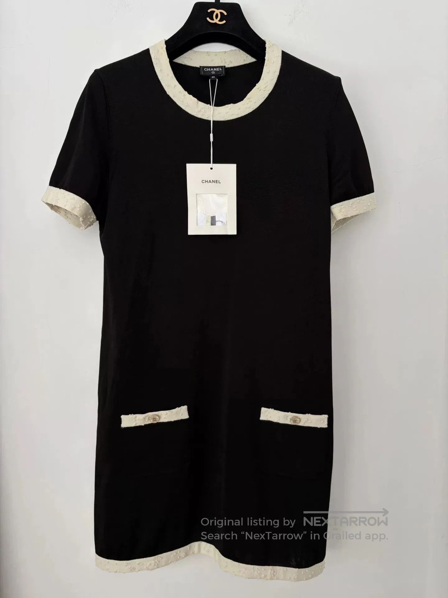 Chanel Chanel Black White Trim Short Sleeve Dress. Size US S / EU 44-46 / 1 - 1 Thumbnail