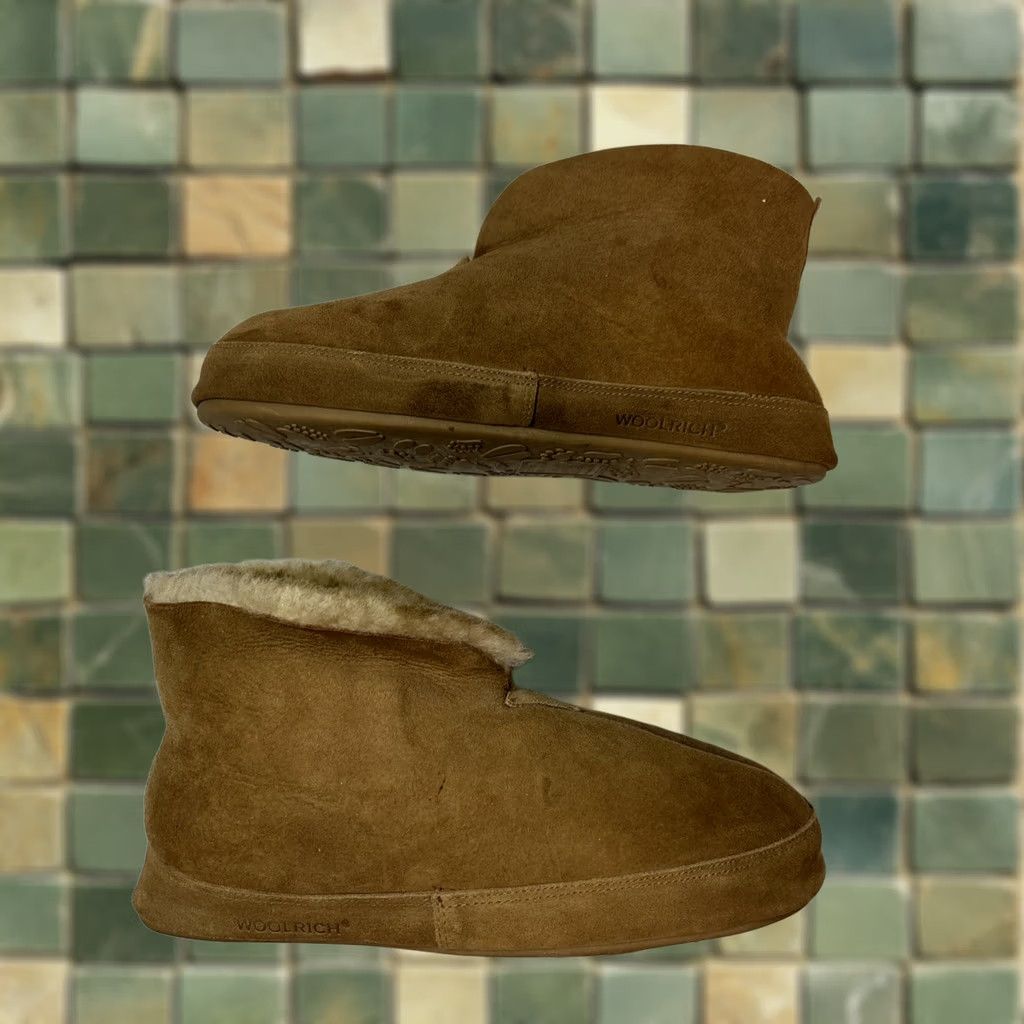 Vintage Woolrich Slip-On Mens Brown Men Leather Ankle Faux Fur Lined Indoor Slippers Size Size ONE SIZE - 1 Thumbnail