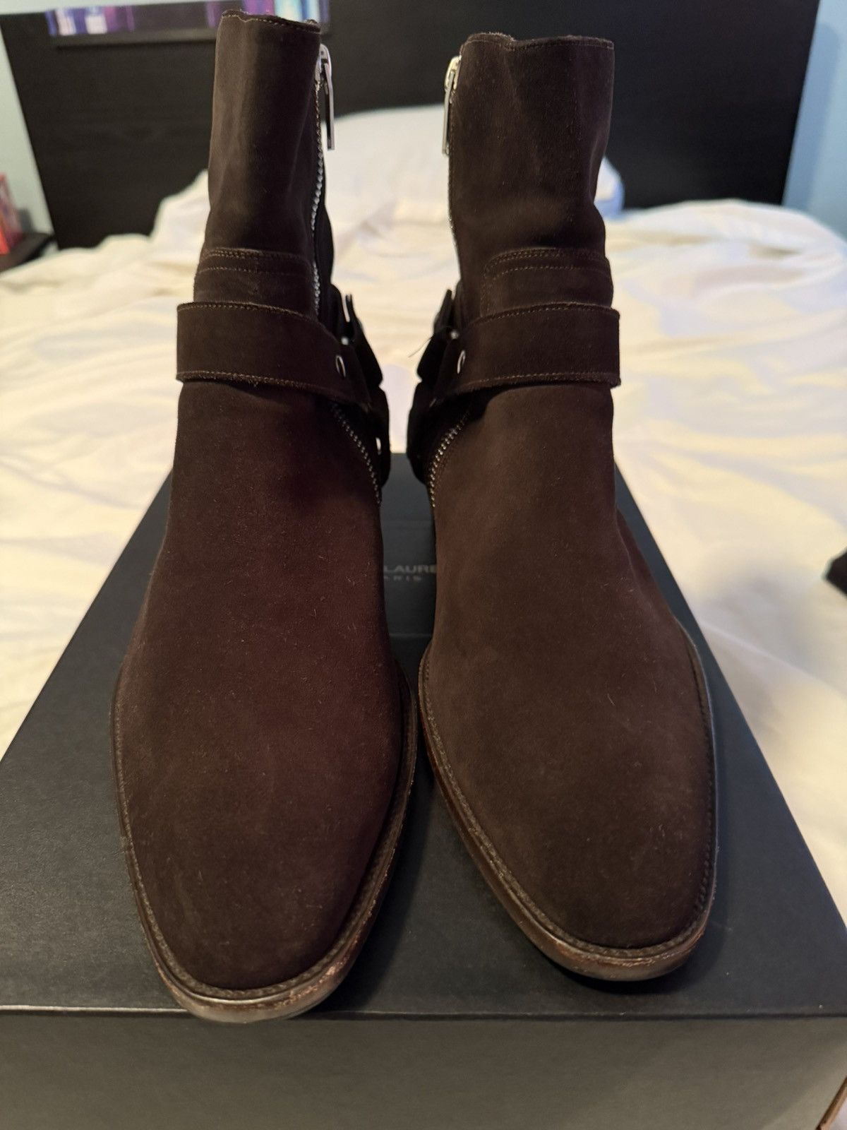 Saint Laurent Paris RARE FW13 Chocolate Harness Boot Size US 10 / EU 43 - 3 Thumbnail
