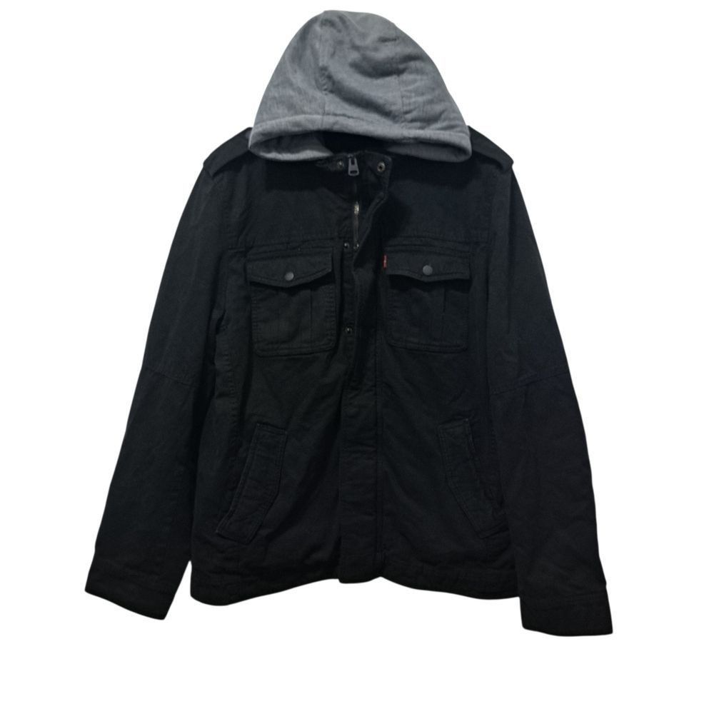 Levi's Levi's Men's Sherpa Lined Two Pocket Hooded Trucker Jacket Black Large NWT Size US L / EU 52-54 / 3 - 6 Thumbnail