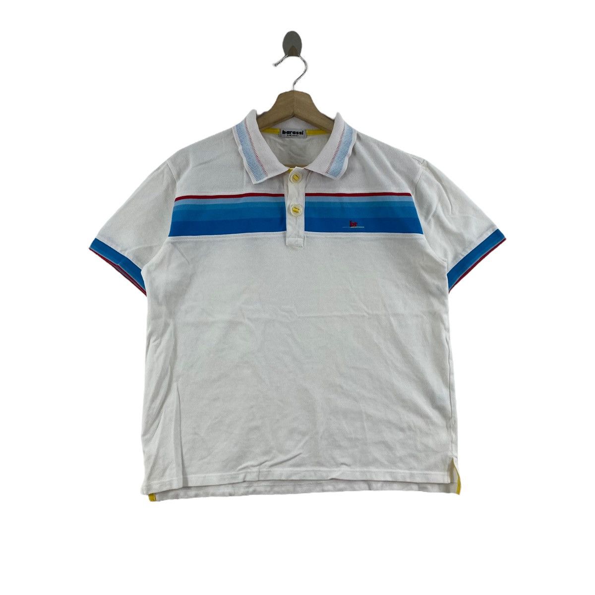 Japanese Brand BARASSI MILANO Japanese Brand Blue Stripes Button Up Collar Size US M / EU 48-50 / 2 - 1 Thumbnail