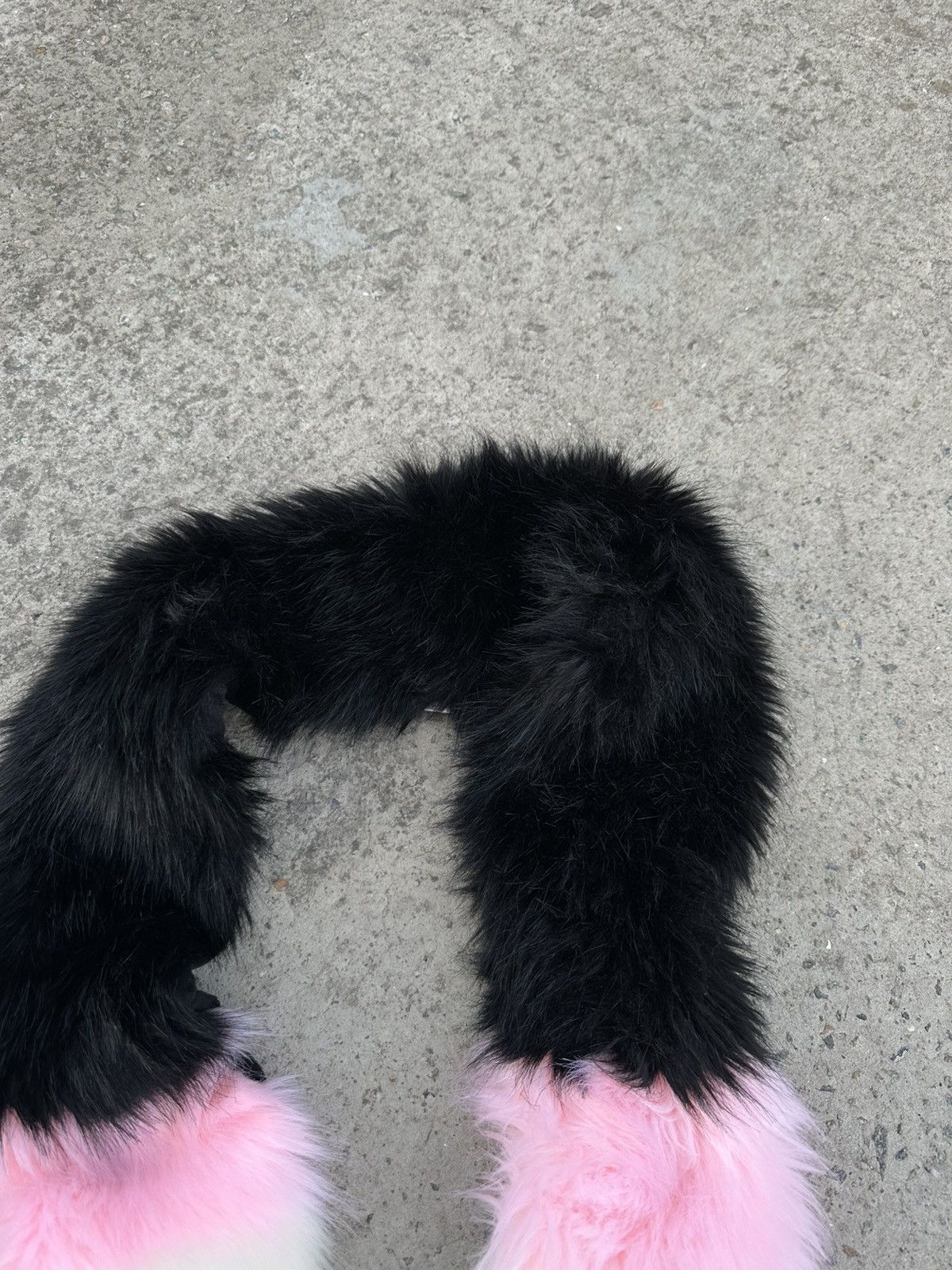 Japanese Brand × Number (N)ine Vintage Japanese Style Scarf Faux Fur Punk Gothic Y2K 00s Size ONE SIZE - 4 Thumbnail