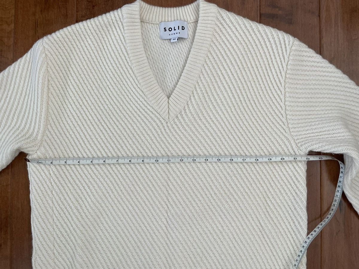 Solid Homme Solid Homme White Sweater V Neck Size US S / EU 44-46 / 1 - 1 Thumbnail