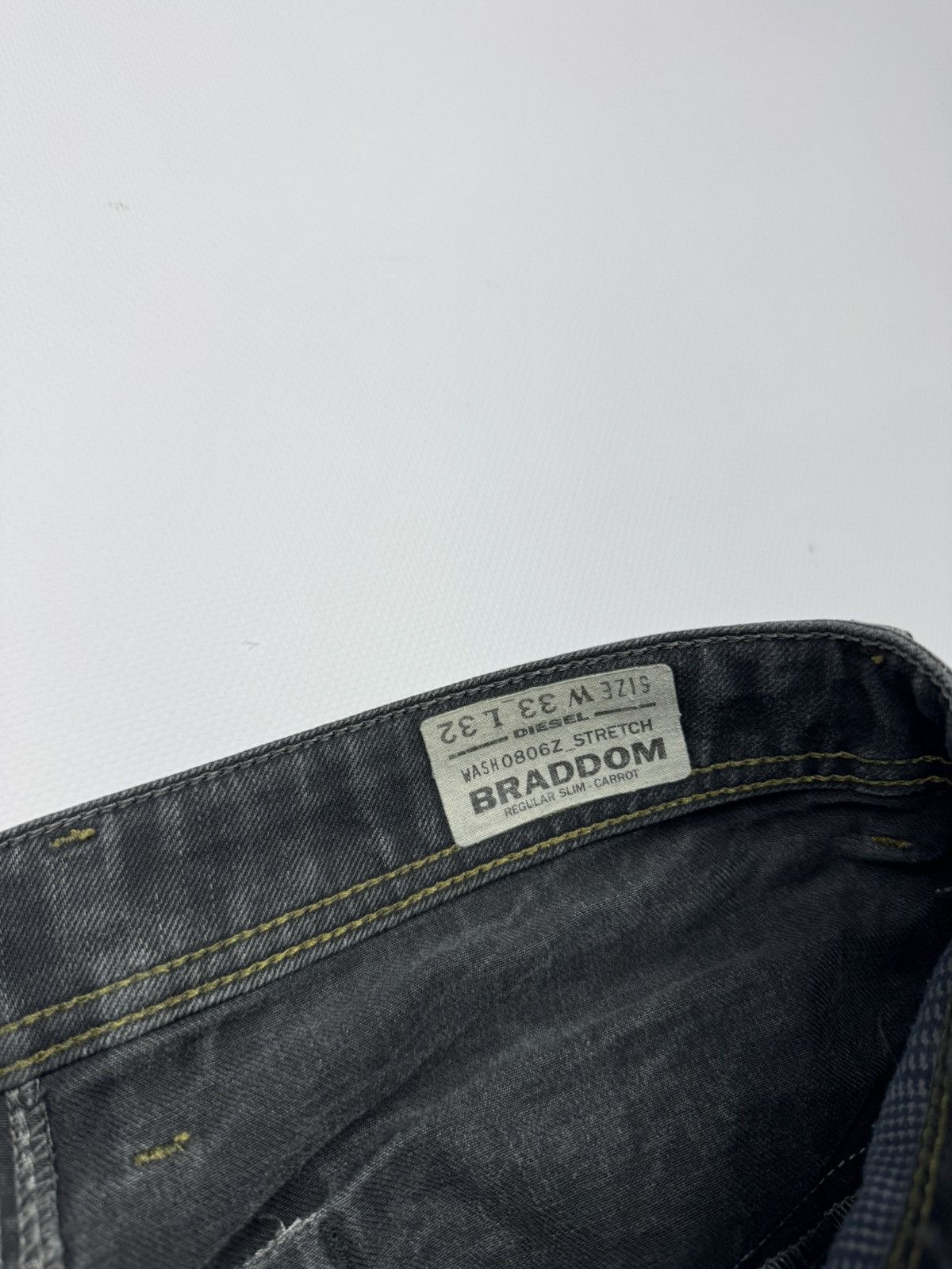 Diesel Vintage Diesel Braddom Washed Straight Fit Men's Jeans Size US 33 - 16 Thumbnail