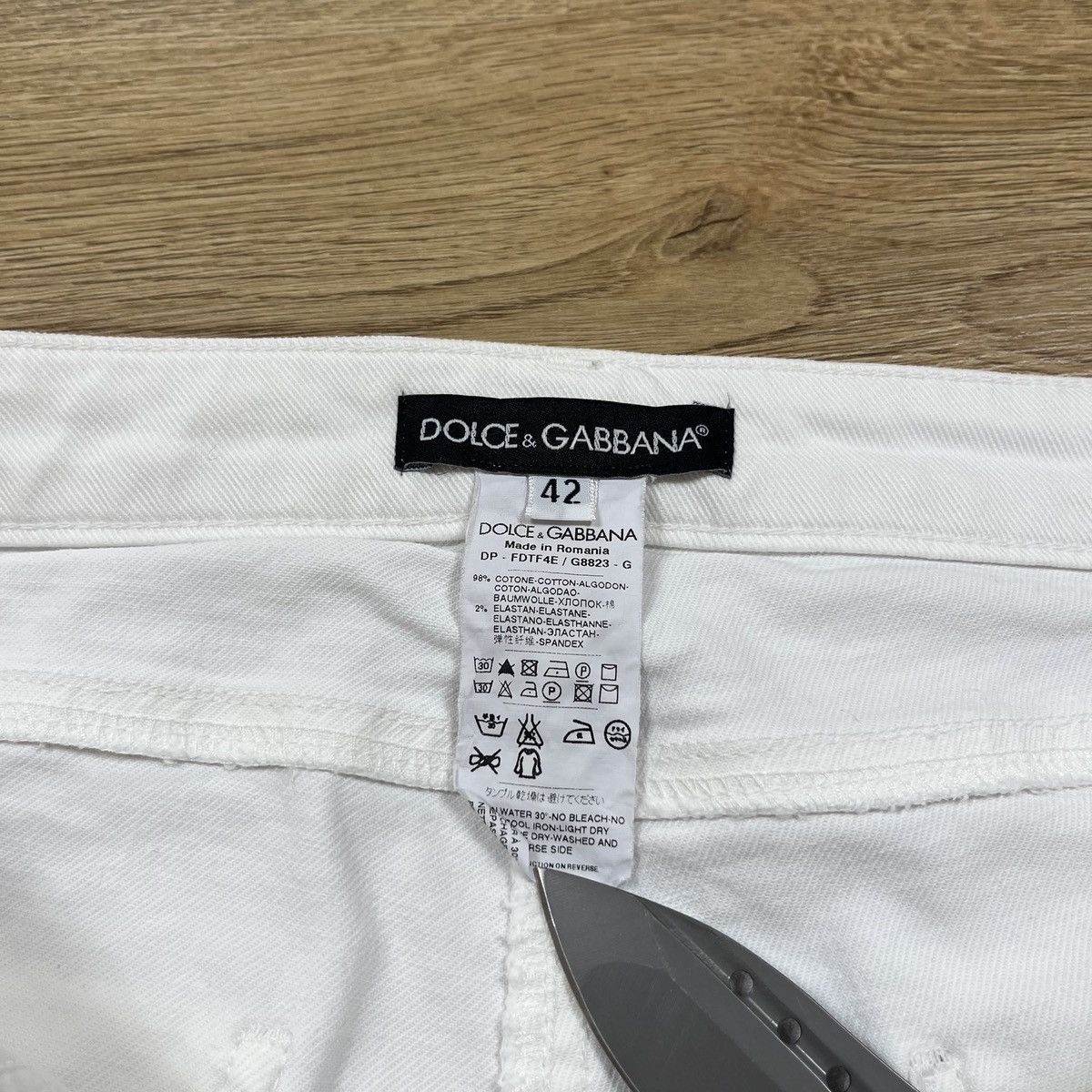 Dolce & Gabbana Dolce & Gabbana White Distressed Denim Skinny Jeans Zip Size 28" / US 6 / IT 42 - 10 Thumbnail