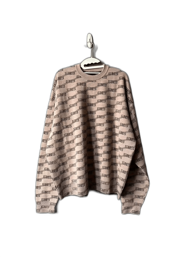 Balenciaga Balenciaga Khaki Lock Print Sweater Size S Size US S / EU 44-46 / 1 - 1 Thumbnail
