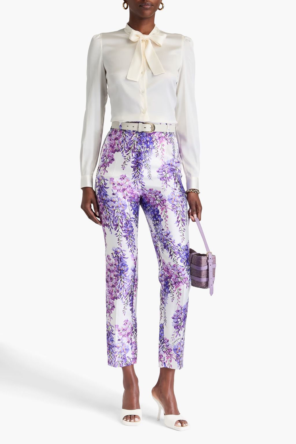 Dolce & Gabbana o1y0925 Floral-Print Casual Pant in Multicolor Size 26" / US 2 / IT 38 - 2 Thumbnail