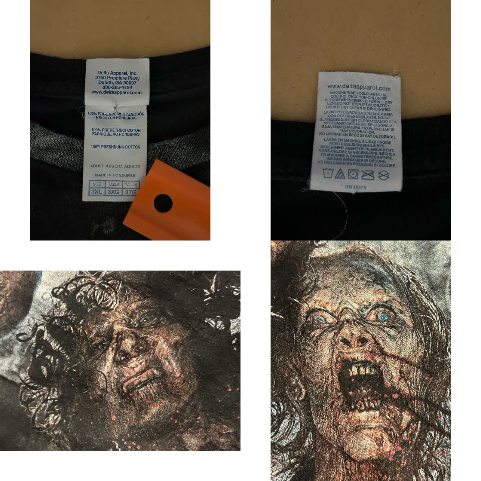 Delta VINTAGE The Walking Dead AMC Zombie Shirt Men 3 XL Black Short Sleeve AOP Front Print Size US XXL / EU 58 / 5 - 11 Thumbnail